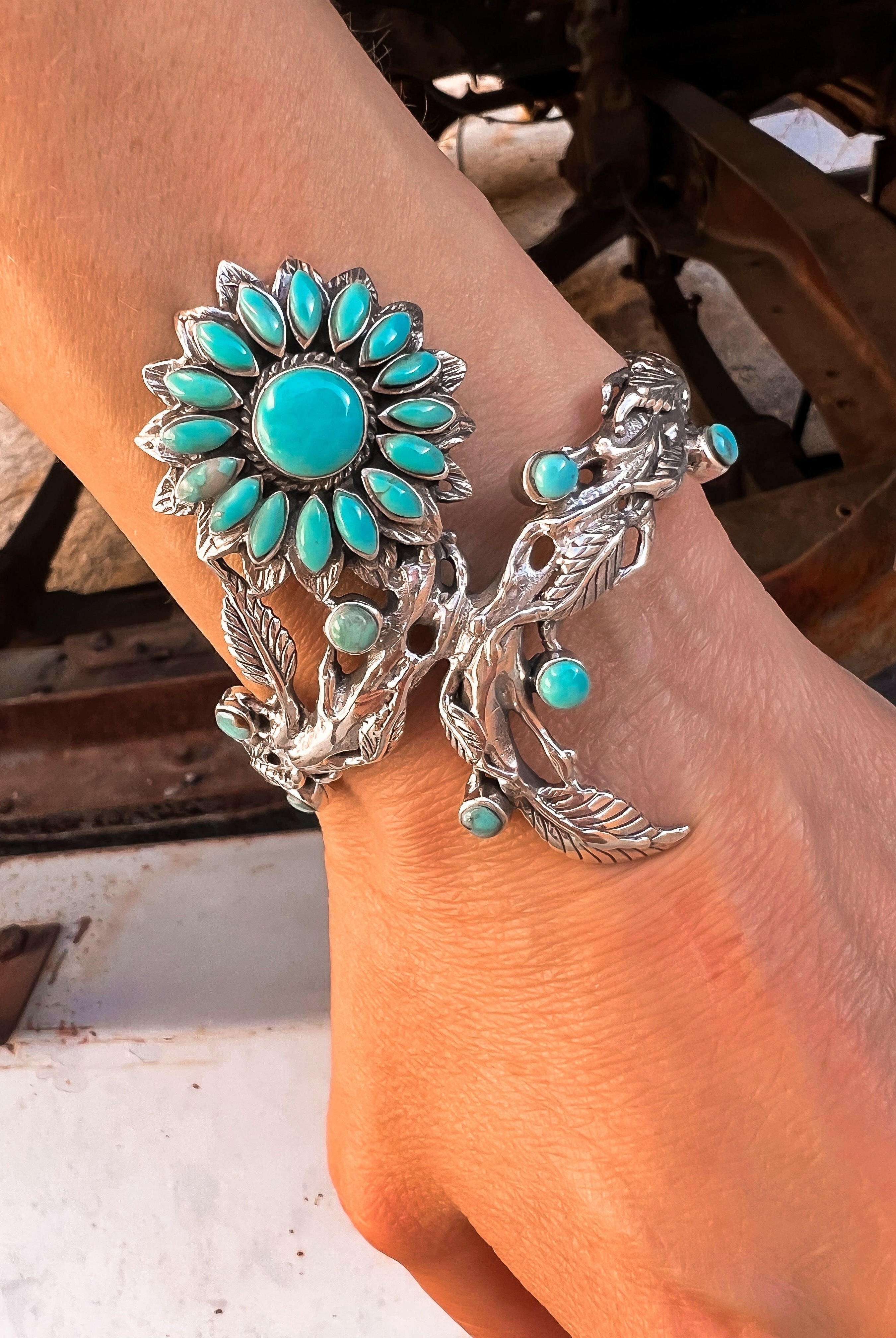 Flowers In Bloom Turquoise Bracelet-Krush Kandy, Women's Online Fashion Boutique Located in Phoenix, Arizona (Scottsdale Area)