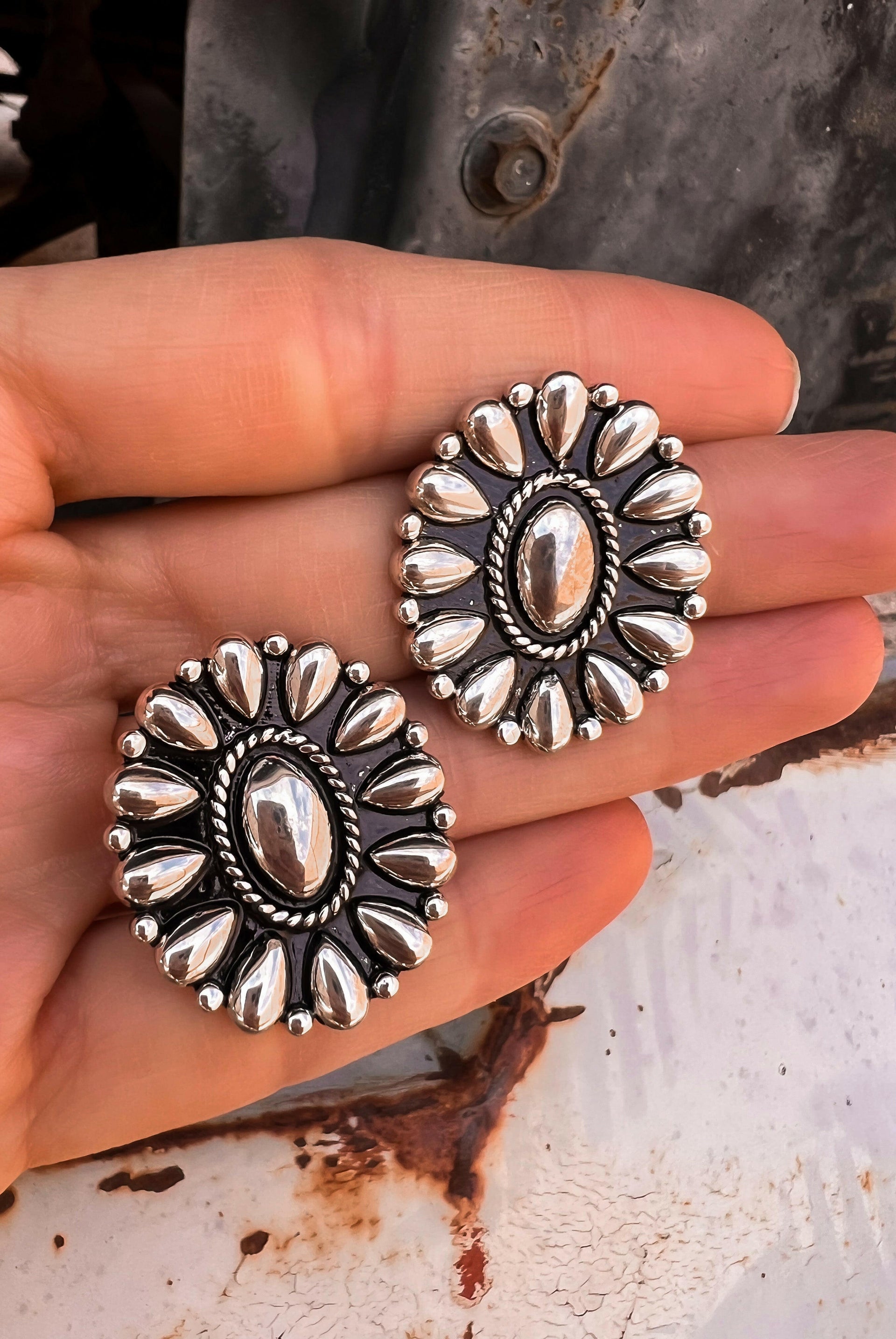 Sundown Petals Sterling Silver Ring & Earrings MADE TO ORDER-Cluster Rings-Krush Kandy, Women's Online Fashion Boutique Located in Phoenix, Arizona (Scottsdale Area)
