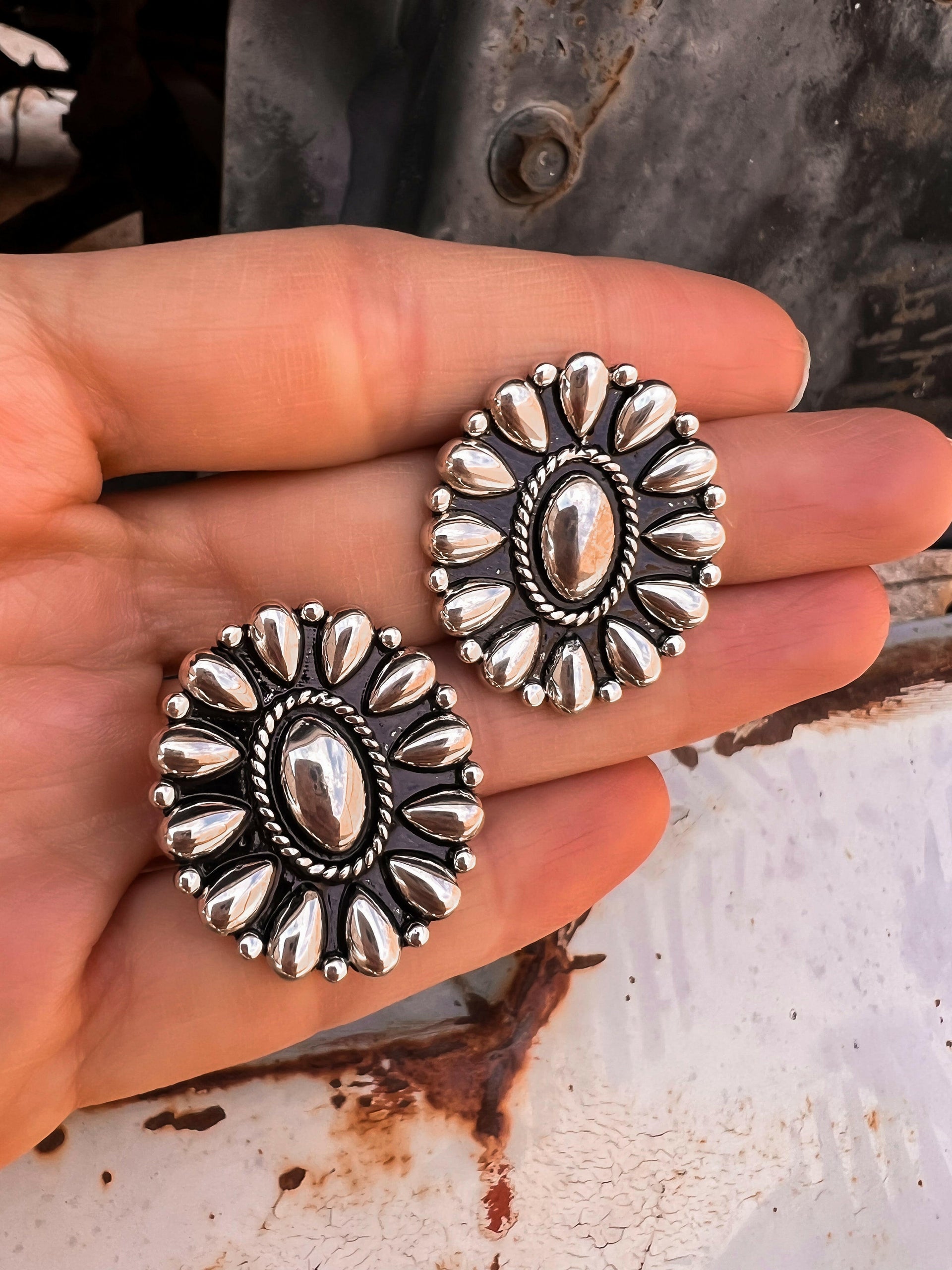 Sundown Petals Sterling Silver Ring & Earrings MADE TO ORDER-Cluster Rings-Krush Kandy, Women's Online Fashion Boutique Located in Phoenix, Arizona (Scottsdale Area)