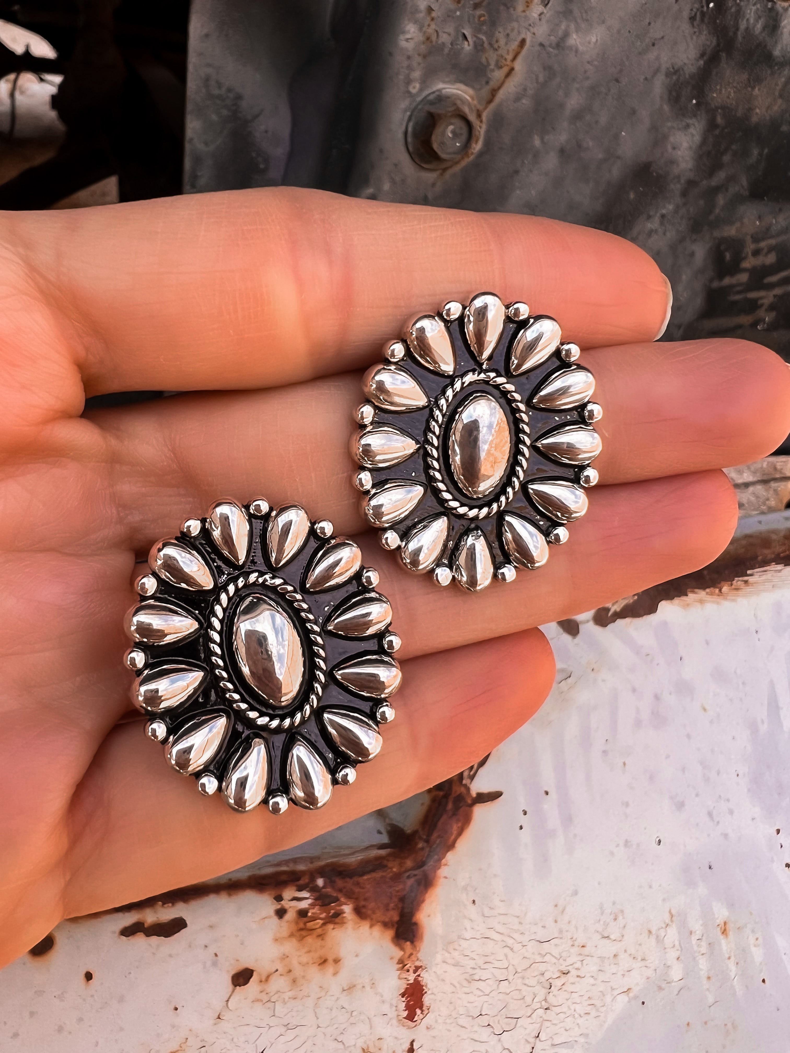 Sterling Silver Blossom Cluster Ring & Earring | PREORDER-Earrings-Krush Kandy, Women's Online Fashion Boutique Located in Phoenix, Arizona (Scottsdale Area)