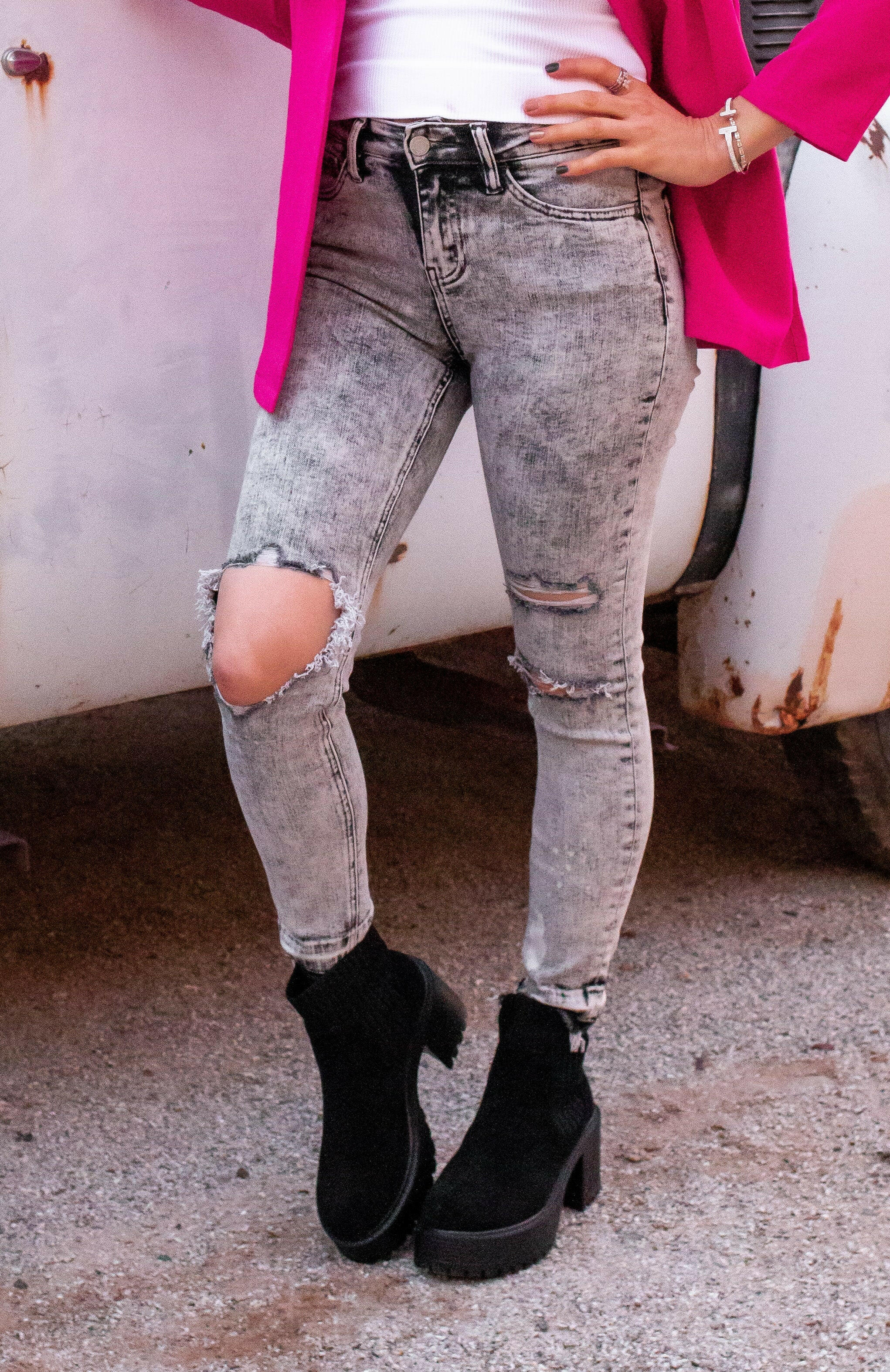 VERVET | So Sassy Distressed Acid Wash Jeans | PLUS/REG-Jeans-Krush Kandy, Women's Online Fashion Boutique Located in Phoenix, Arizona (Scottsdale Area)