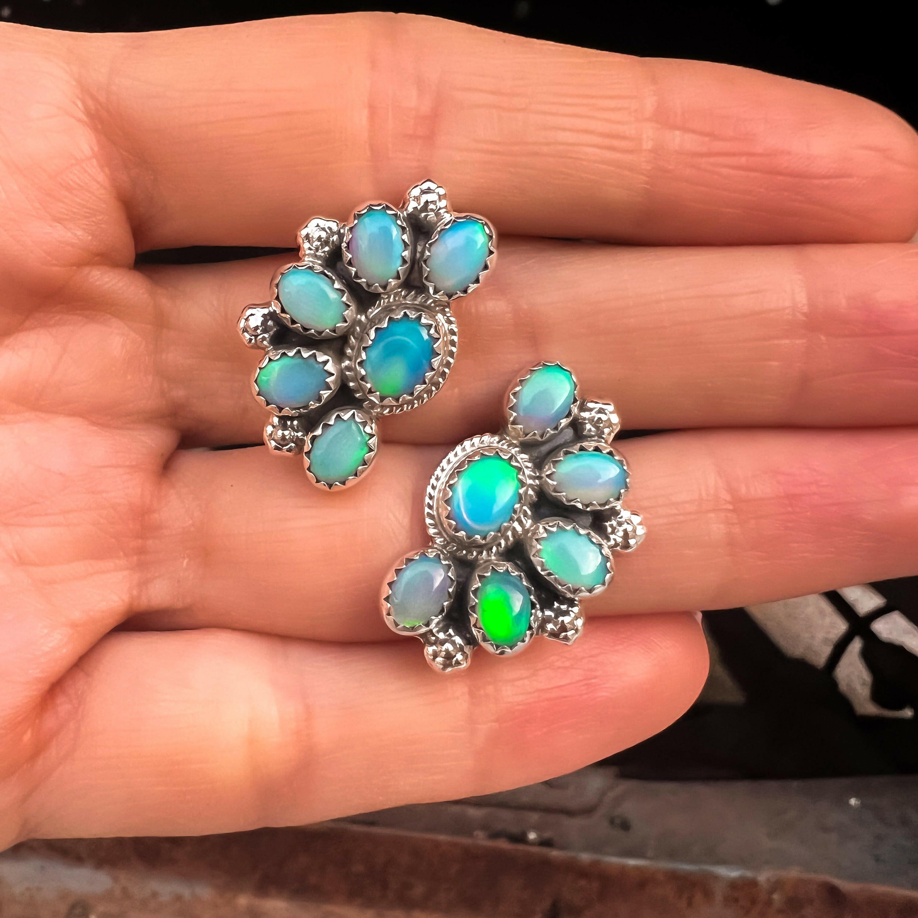 Cute Little Half Cluster Blossom Earrings-Stud Earrings-Krush Kandy, Women's Online Fashion Boutique Located in Phoenix, Arizona (Scottsdale Area)