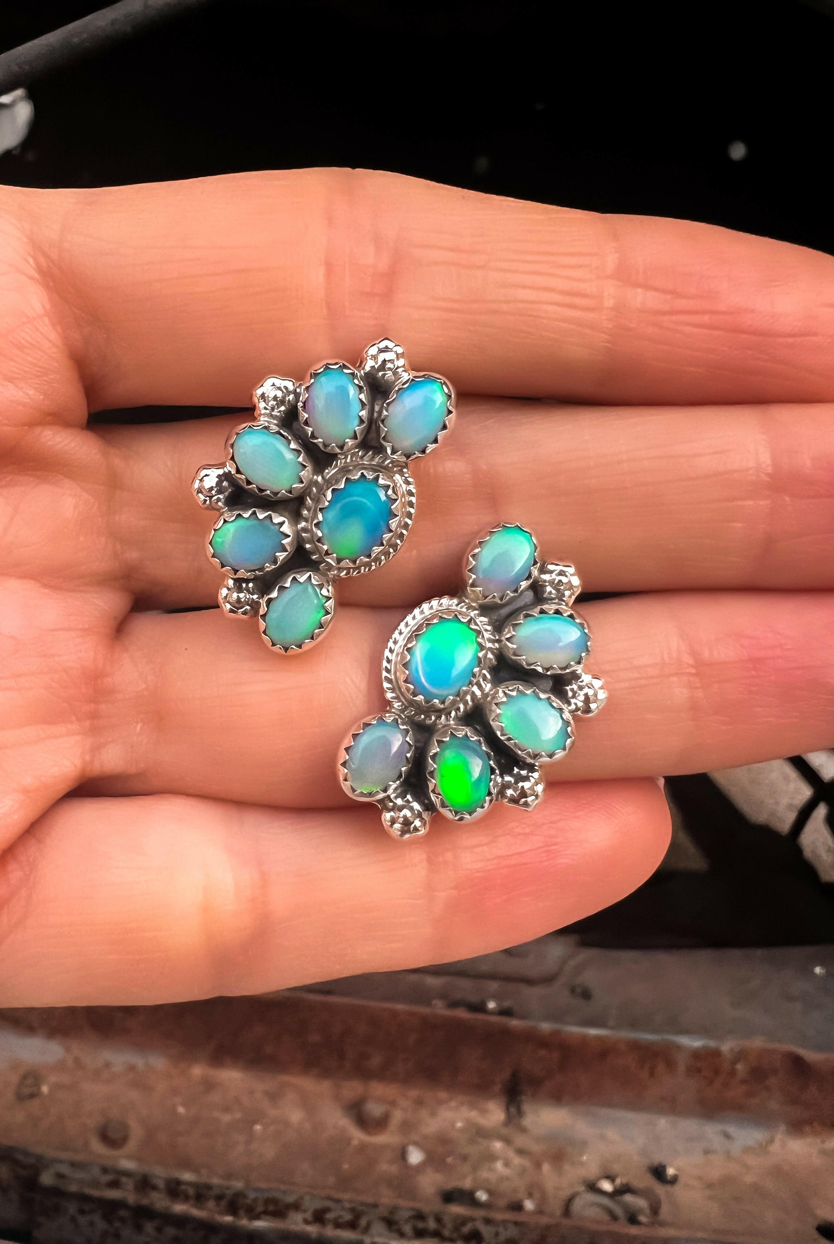 Cute Little Half Cluster Blossom Earrings-Stud Earrings-Krush Kandy, Women's Online Fashion Boutique Located in Phoenix, Arizona (Scottsdale Area)