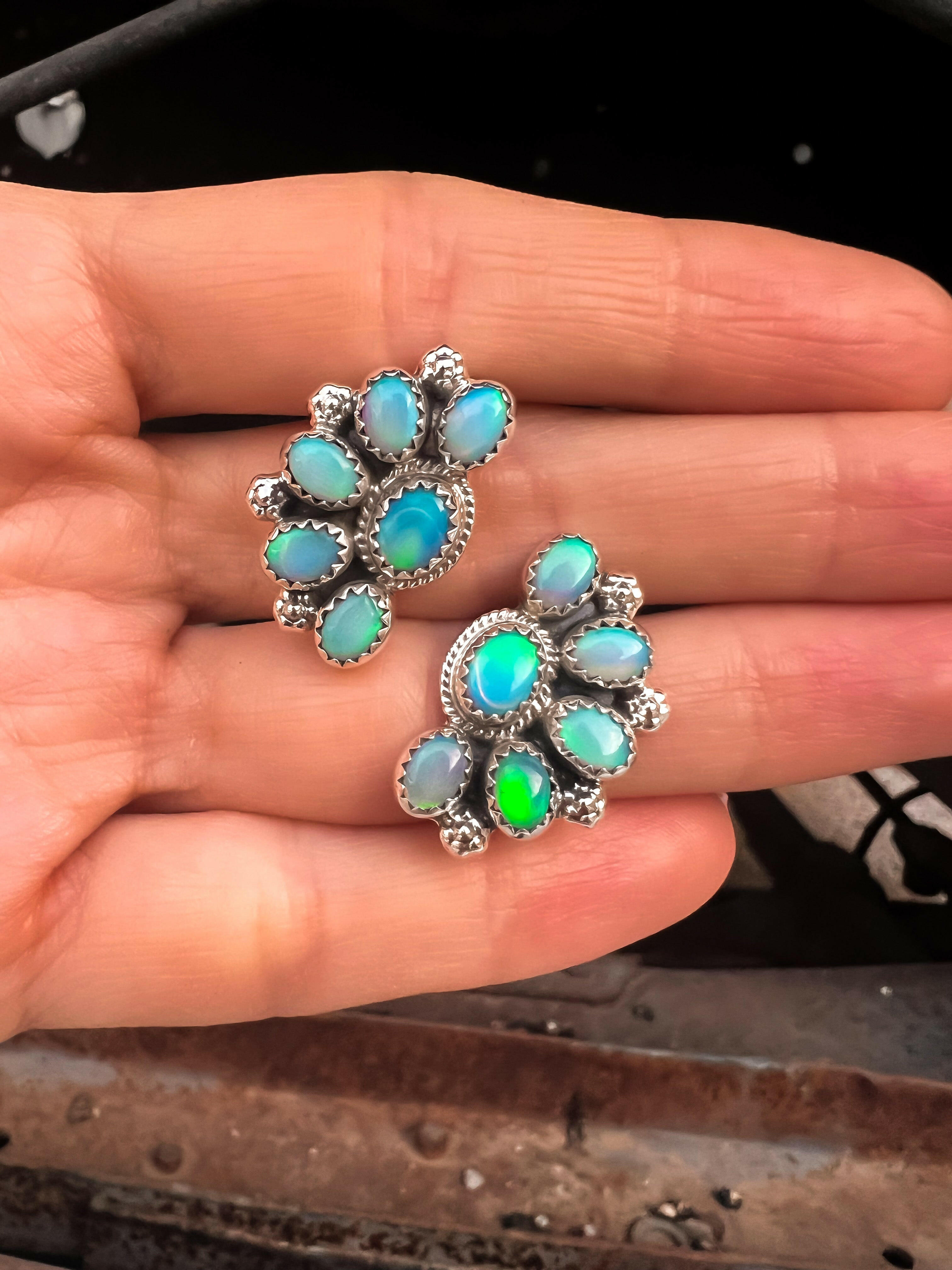 Cute Little Half Cluster Blossom Earrings-Stud Earrings-Krush Kandy, Women's Online Fashion Boutique Located in Phoenix, Arizona (Scottsdale Area)