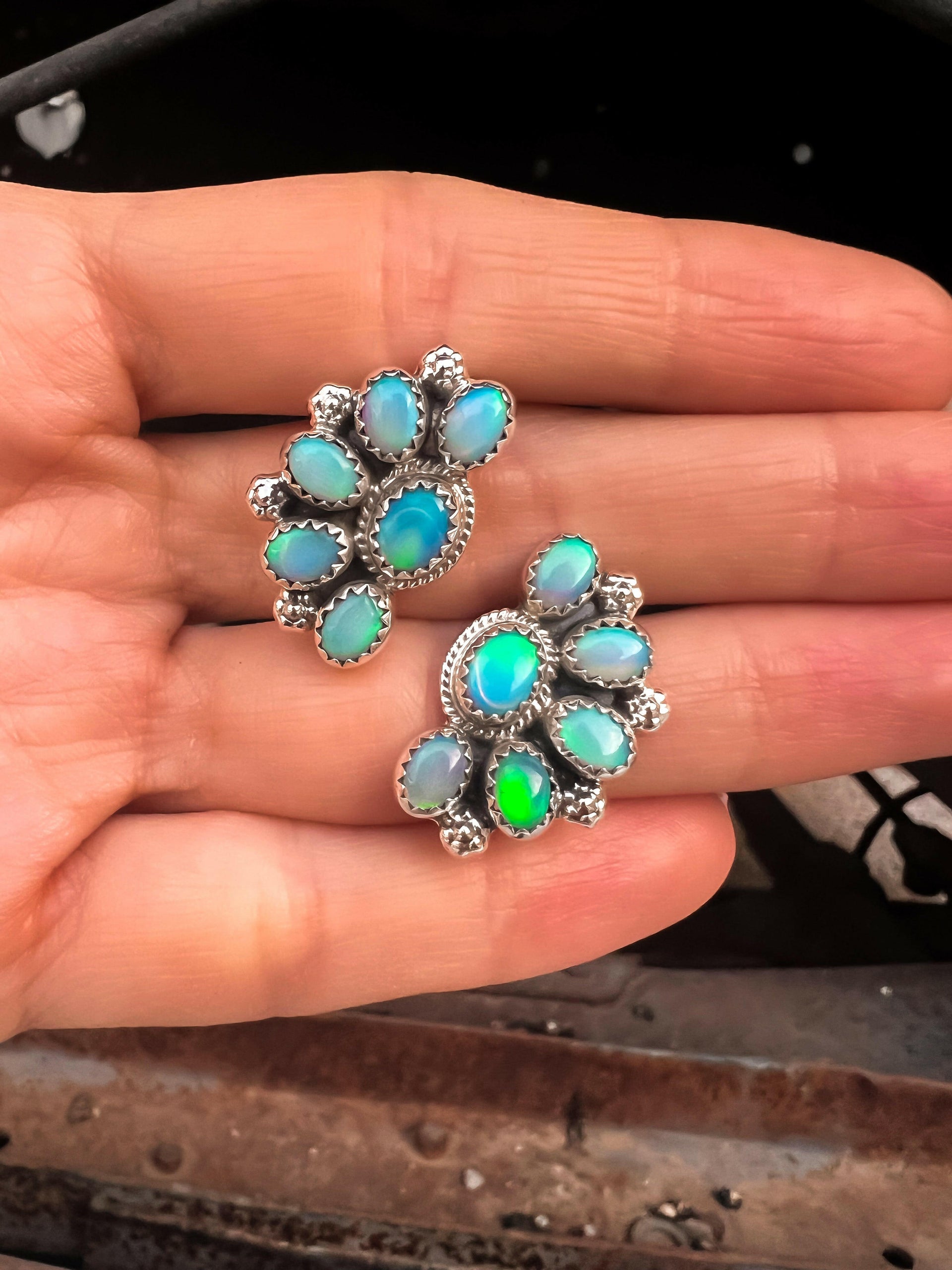 Cute Little Half Cluster Blossom Earrings-Stud Earrings-Krush Kandy, Women's Online Fashion Boutique Located in Phoenix, Arizona (Scottsdale Area)