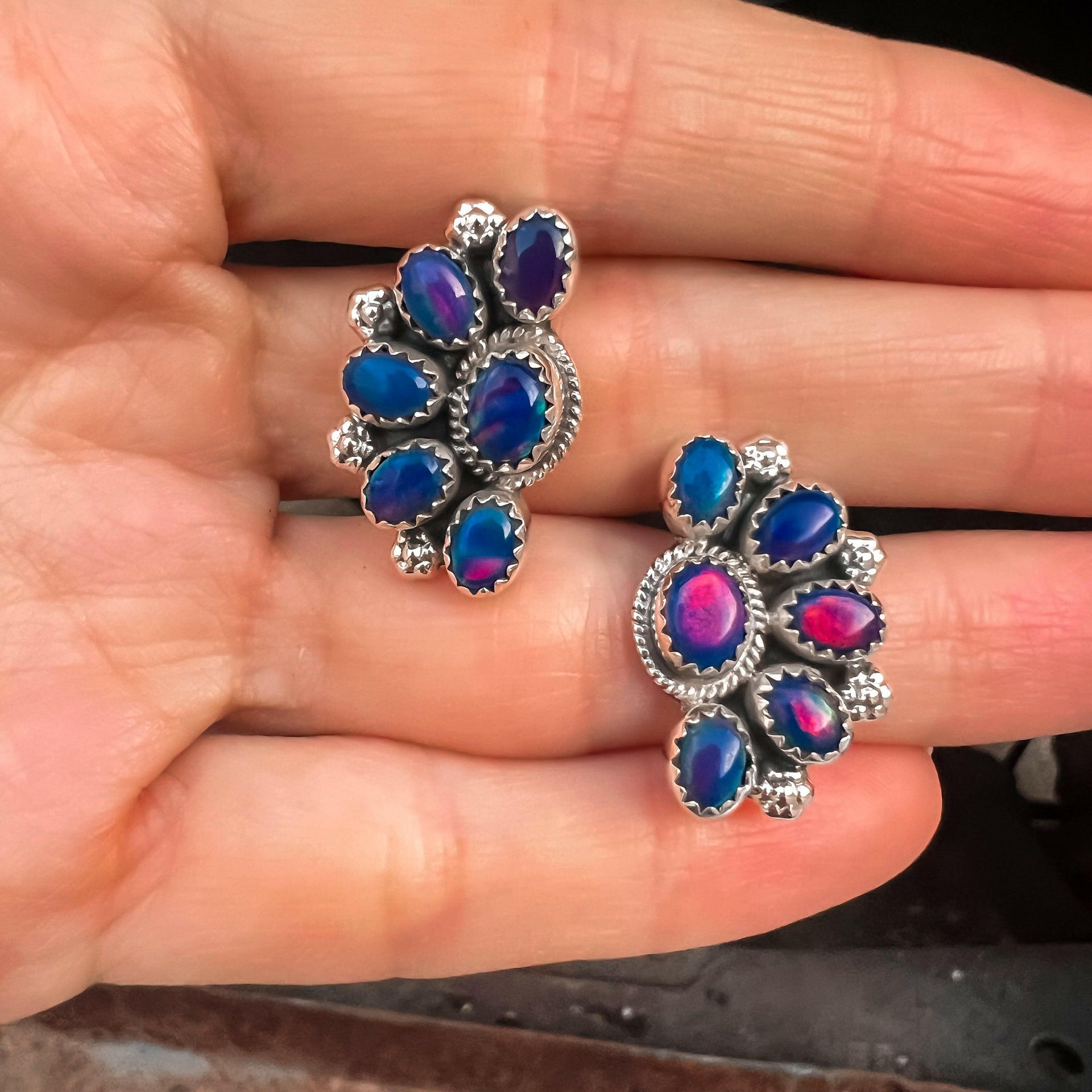 Cute Little Half Cluster Blossom Earrings-Stud Earrings-Krush Kandy, Women's Online Fashion Boutique Located in Phoenix, Arizona (Scottsdale Area)