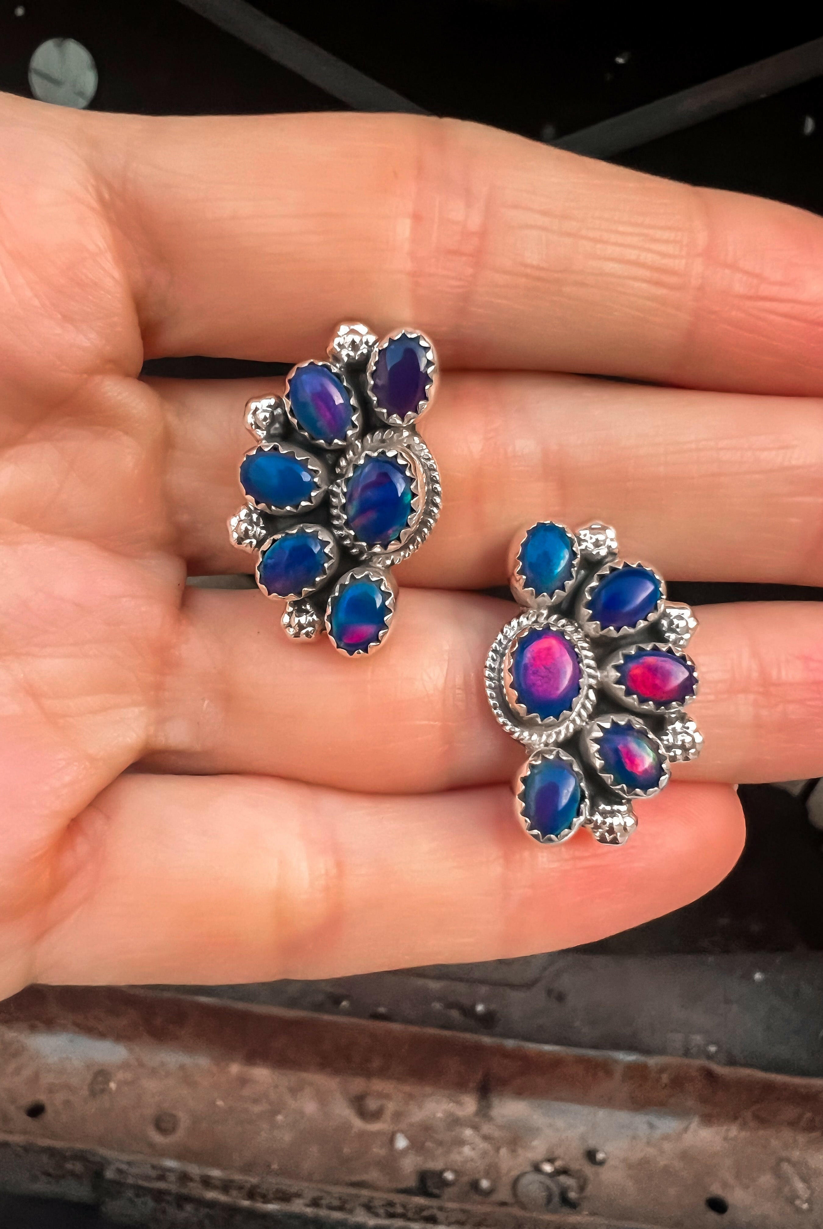 Cute Little Half Cluster Blossom Earrings-Stud Earrings-Krush Kandy, Women's Online Fashion Boutique Located in Phoenix, Arizona (Scottsdale Area)