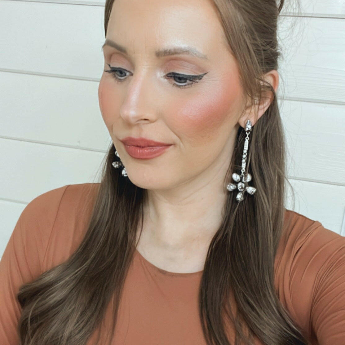 Soul Sister Flower Sterling Silver & Stone Earrings MADE TO ORDER-Drop Earrings-Krush Kandy, Women's Online Fashion Boutique Located in Phoenix, Arizona (Scottsdale Area)