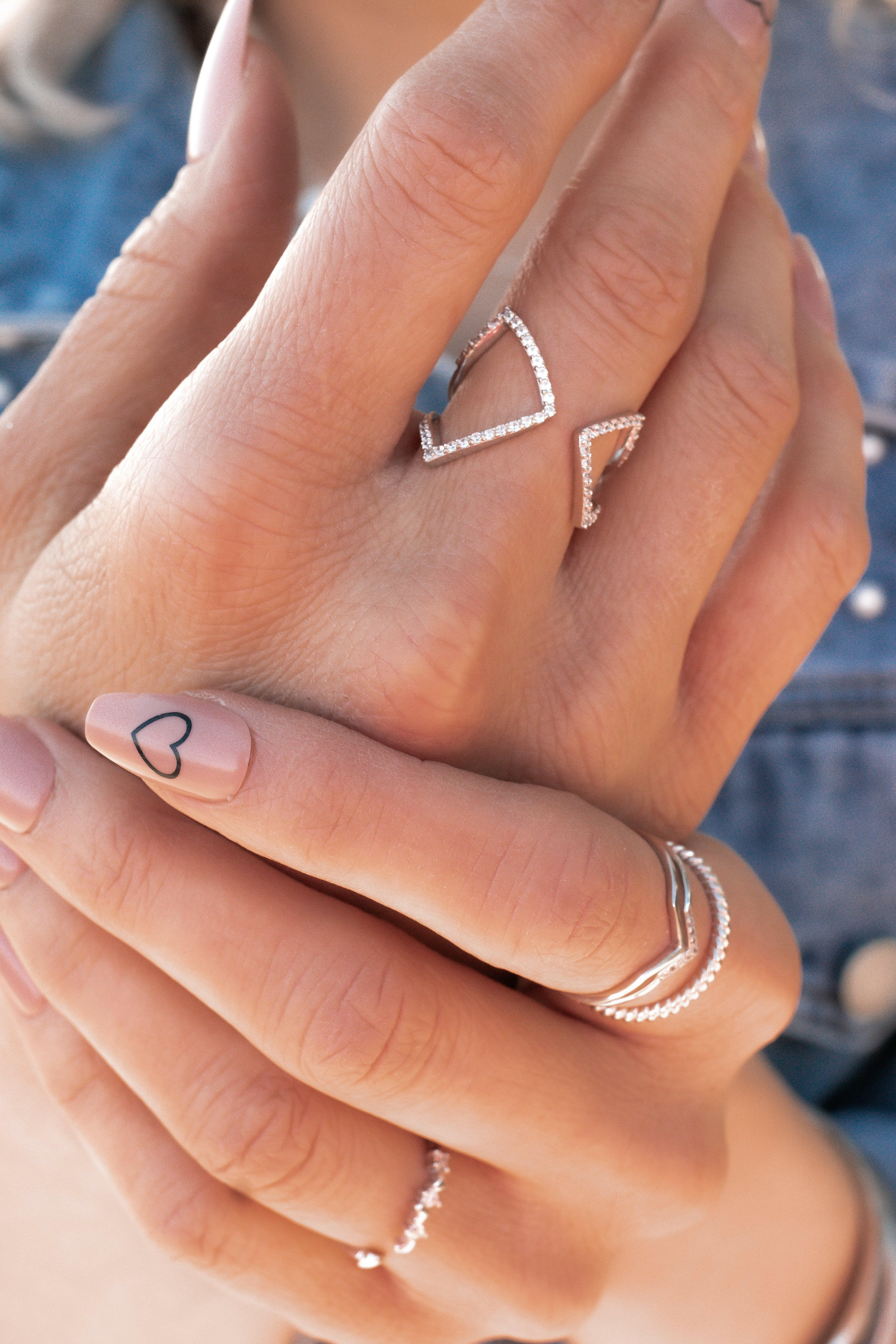 Double Open Diamond Crystal Ring-Dainty Rings-Krush Kandy, Women's Online Fashion Boutique Located in Phoenix, Arizona (Scottsdale Area)