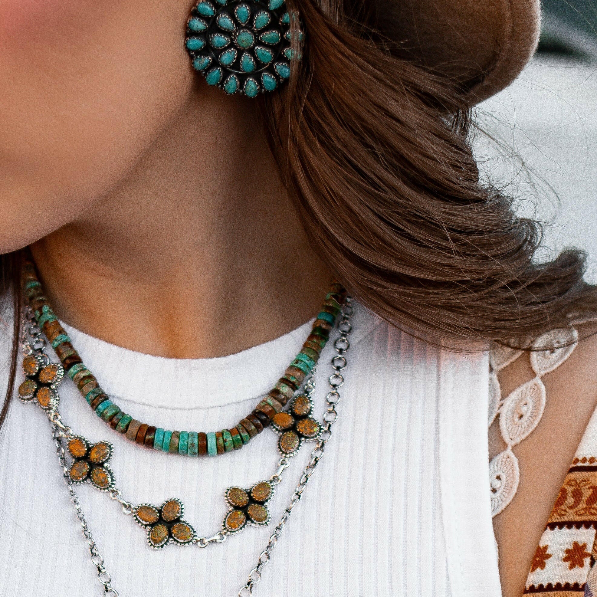 You Complete Me Concho Stud Sterling Silver Earring-Stud Earrings-Krush Kandy, Women's Online Fashion Boutique Located in Phoenix, Arizona (Scottsdale Area)