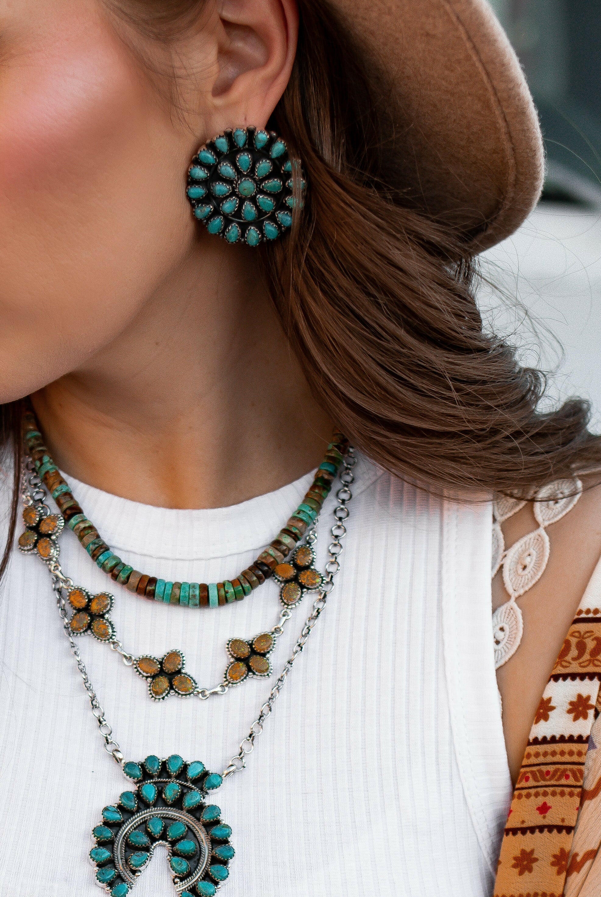 You Complete Me Concho Stud Sterling Silver Earring-Stud Earrings-Krush Kandy, Women's Online Fashion Boutique Located in Phoenix, Arizona (Scottsdale Area)