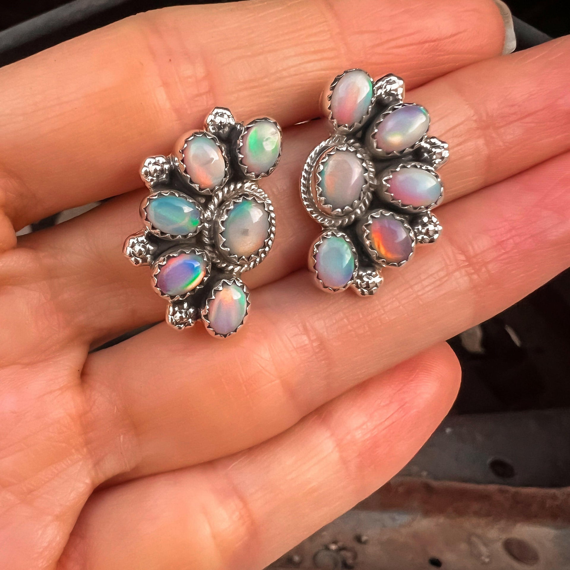 Cute Little Half Cluster Blossom Earrings-Stud Earrings-Krush Kandy, Women's Online Fashion Boutique Located in Phoenix, Arizona (Scottsdale Area)