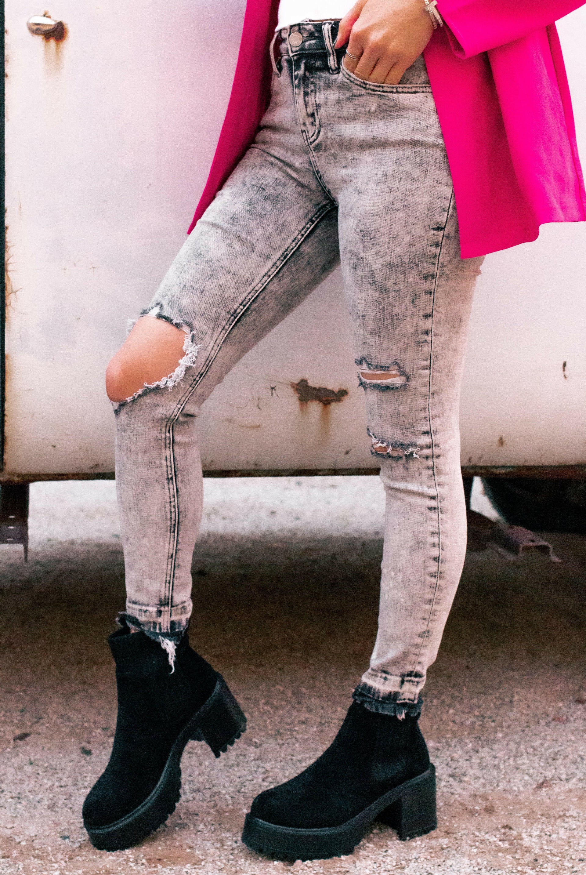 VERVET | So Sassy Distressed Acid Wash Jeans | PLUS/REG-Jeans-Krush Kandy, Women's Online Fashion Boutique Located in Phoenix, Arizona (Scottsdale Area)