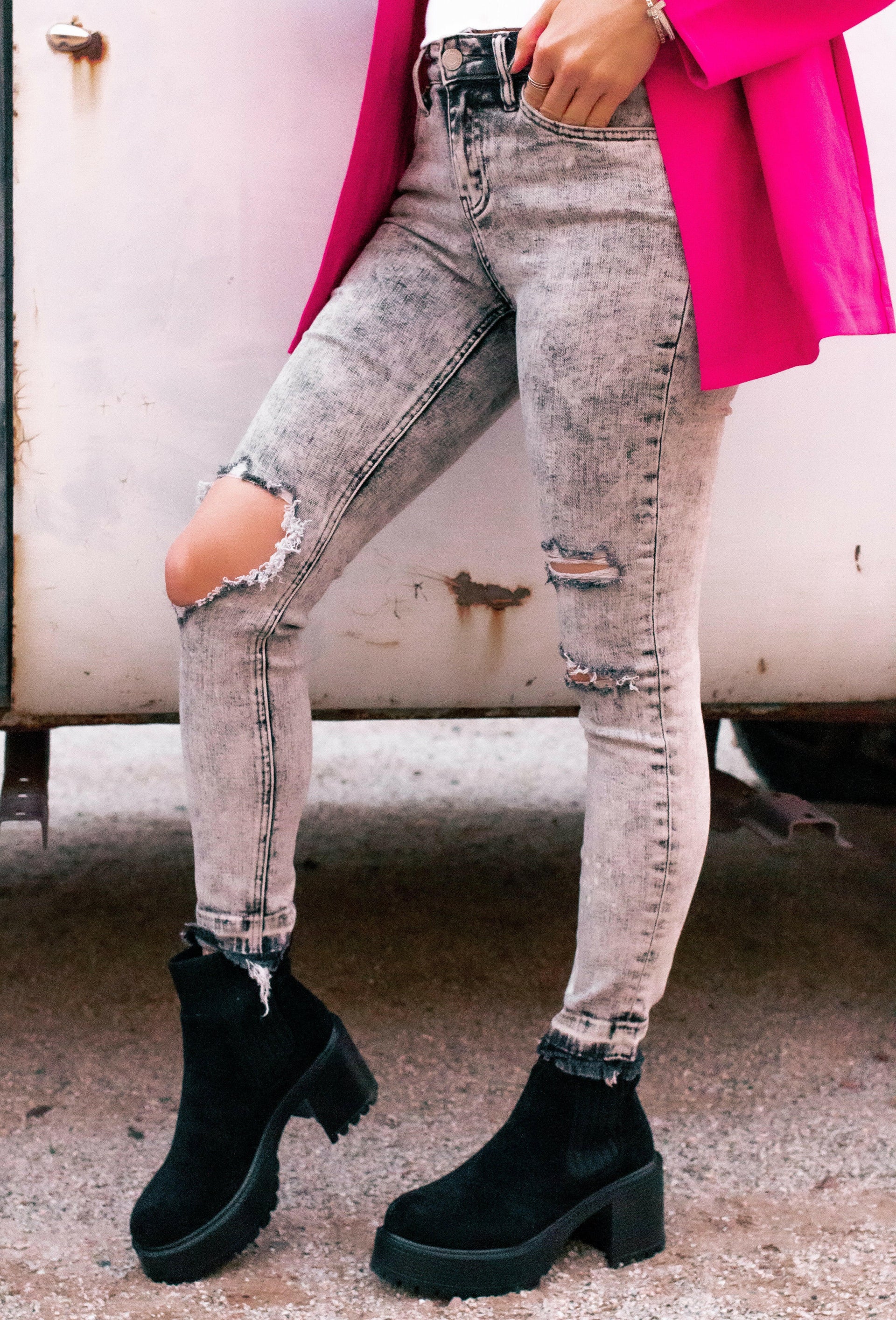 VERVET | So Sassy Distressed Acid Wash Jeans | PLUS/REG-Jeans-Krush Kandy, Women's Online Fashion Boutique Located in Phoenix, Arizona (Scottsdale Area)