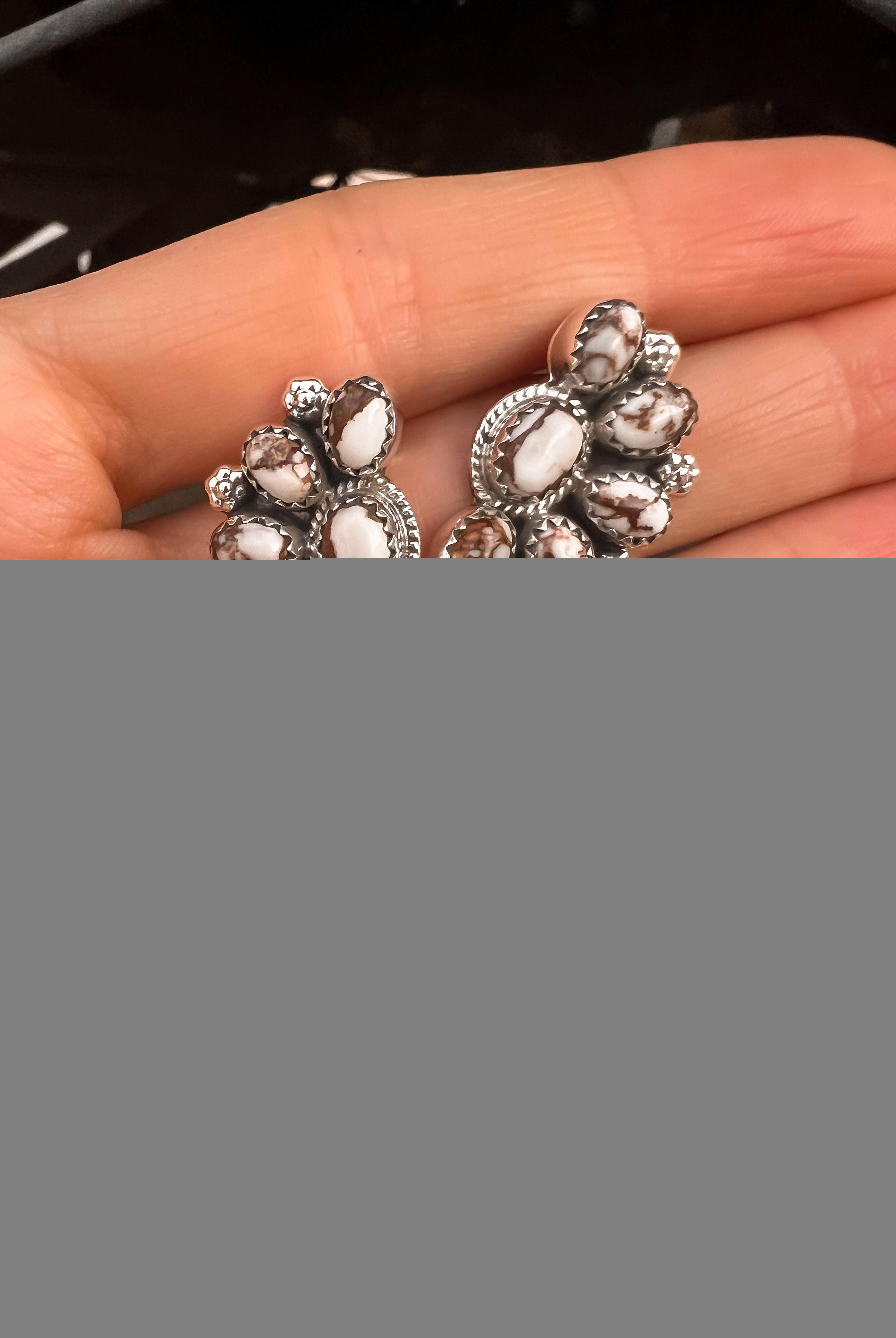 Cute Little Half Cluster Blossom Earrings-Stud Earrings-Krush Kandy, Women's Online Fashion Boutique Located in Phoenix, Arizona (Scottsdale Area)