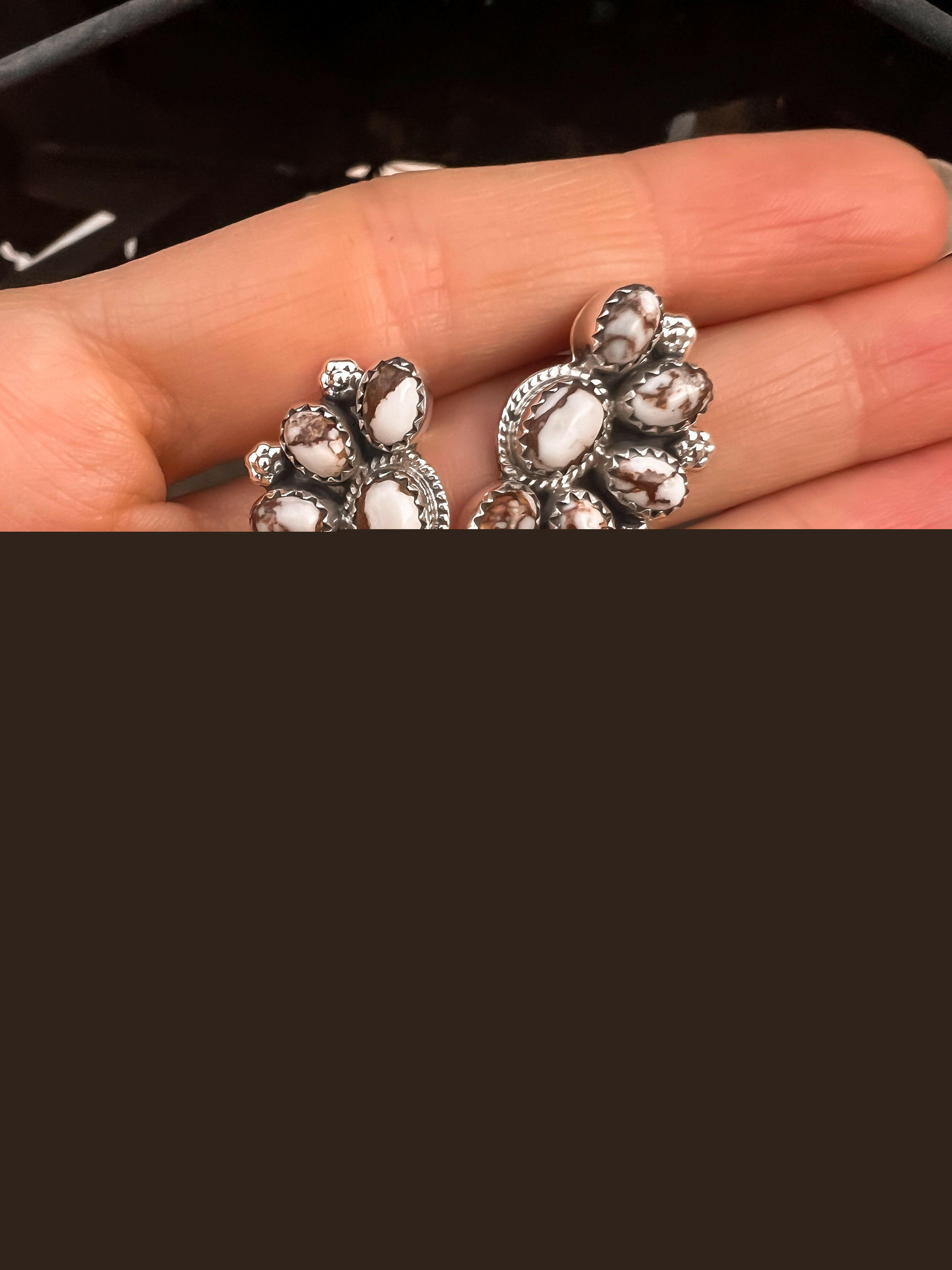 Cute Little Half Cluster Blossom Earrings-Stud Earrings-Krush Kandy, Women's Online Fashion Boutique Located in Phoenix, Arizona (Scottsdale Area)