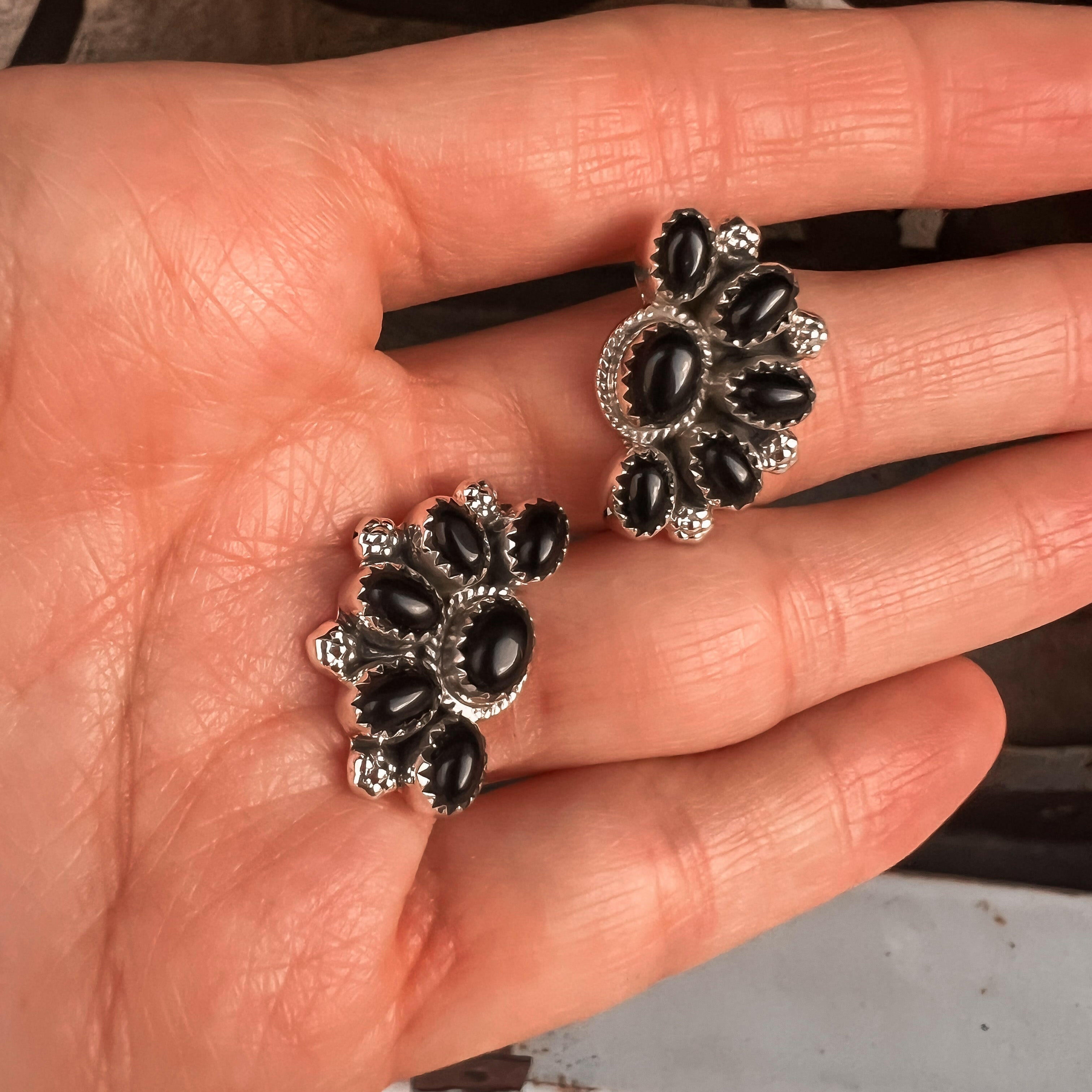 Cute Little Half Cluster Blossom Earrings-Stud Earrings-Krush Kandy, Women's Online Fashion Boutique Located in Phoenix, Arizona (Scottsdale Area)