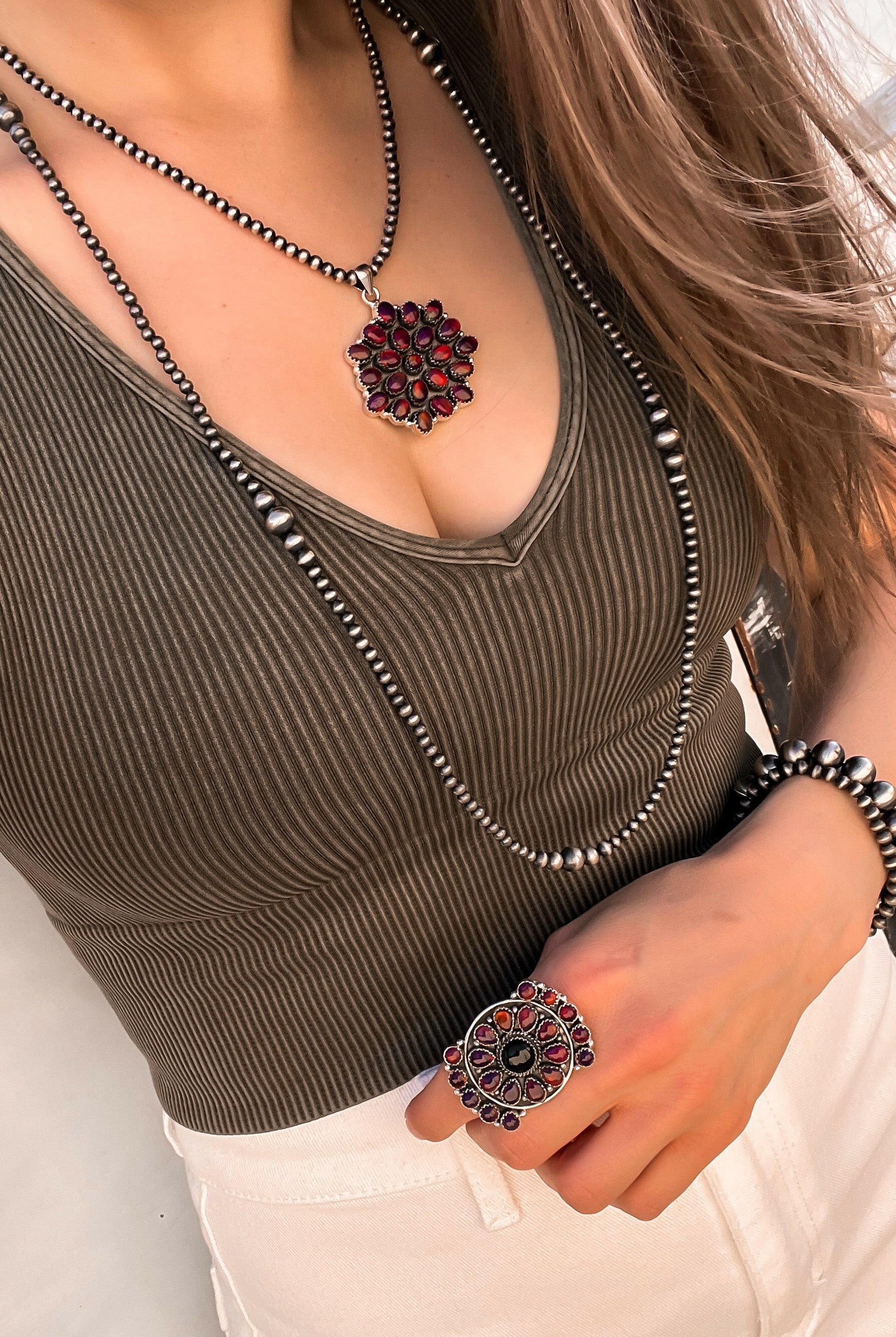 MADE TO ORDER Wild West Graduated Desert Pearl Necklace-Beaded Necklaces-Krush Kandy, Women's Online Fashion Boutique Located in Phoenix, Arizona (Scottsdale Area)