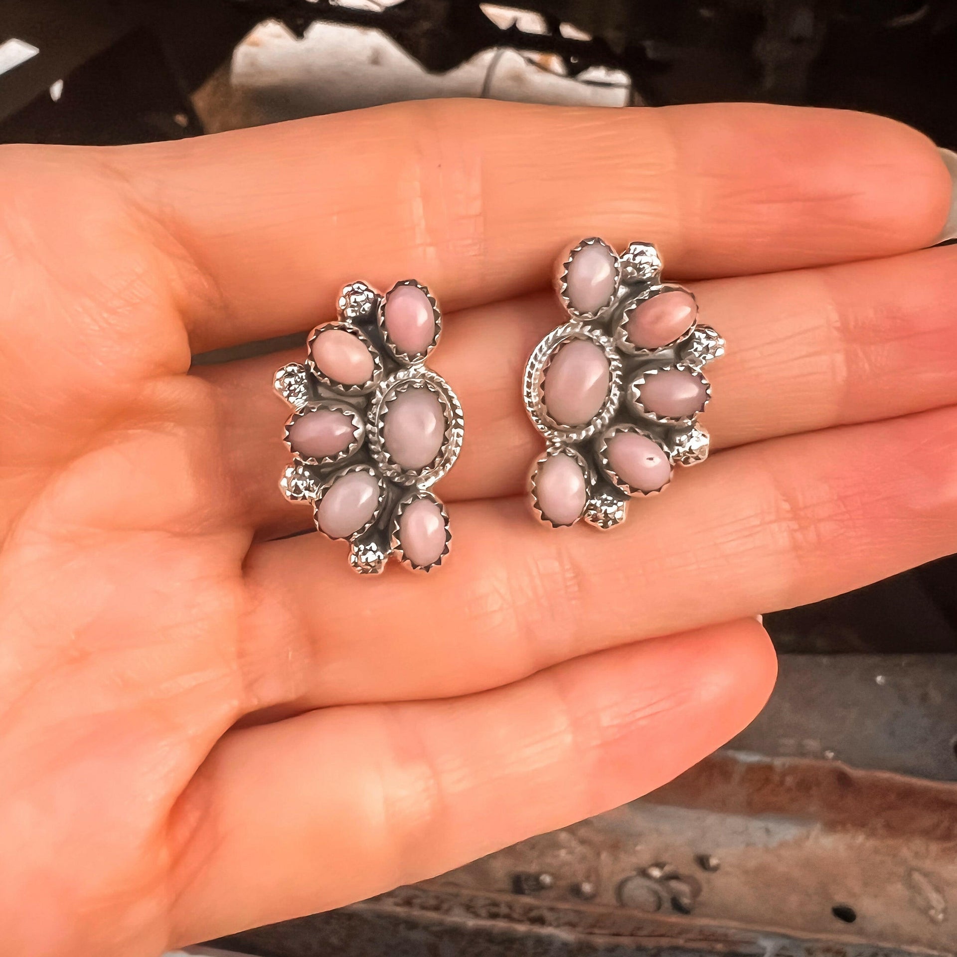 Cute Little Half Cluster Blossom Earrings-Stud Earrings-Krush Kandy, Women's Online Fashion Boutique Located in Phoenix, Arizona (Scottsdale Area)