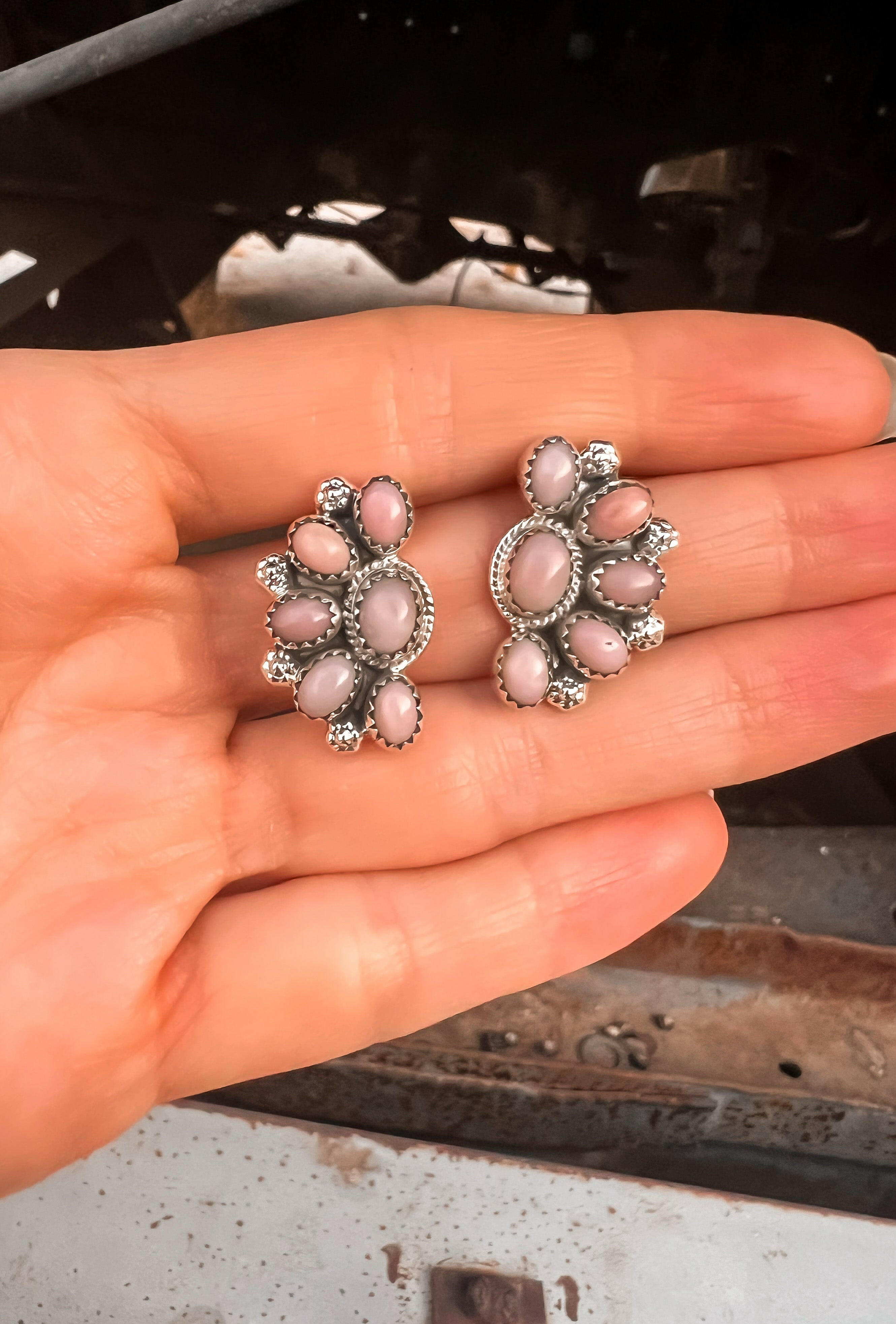 Cute Little Half Cluster Blossom Earrings-Stud Earrings-Krush Kandy, Women's Online Fashion Boutique Located in Phoenix, Arizona (Scottsdale Area)