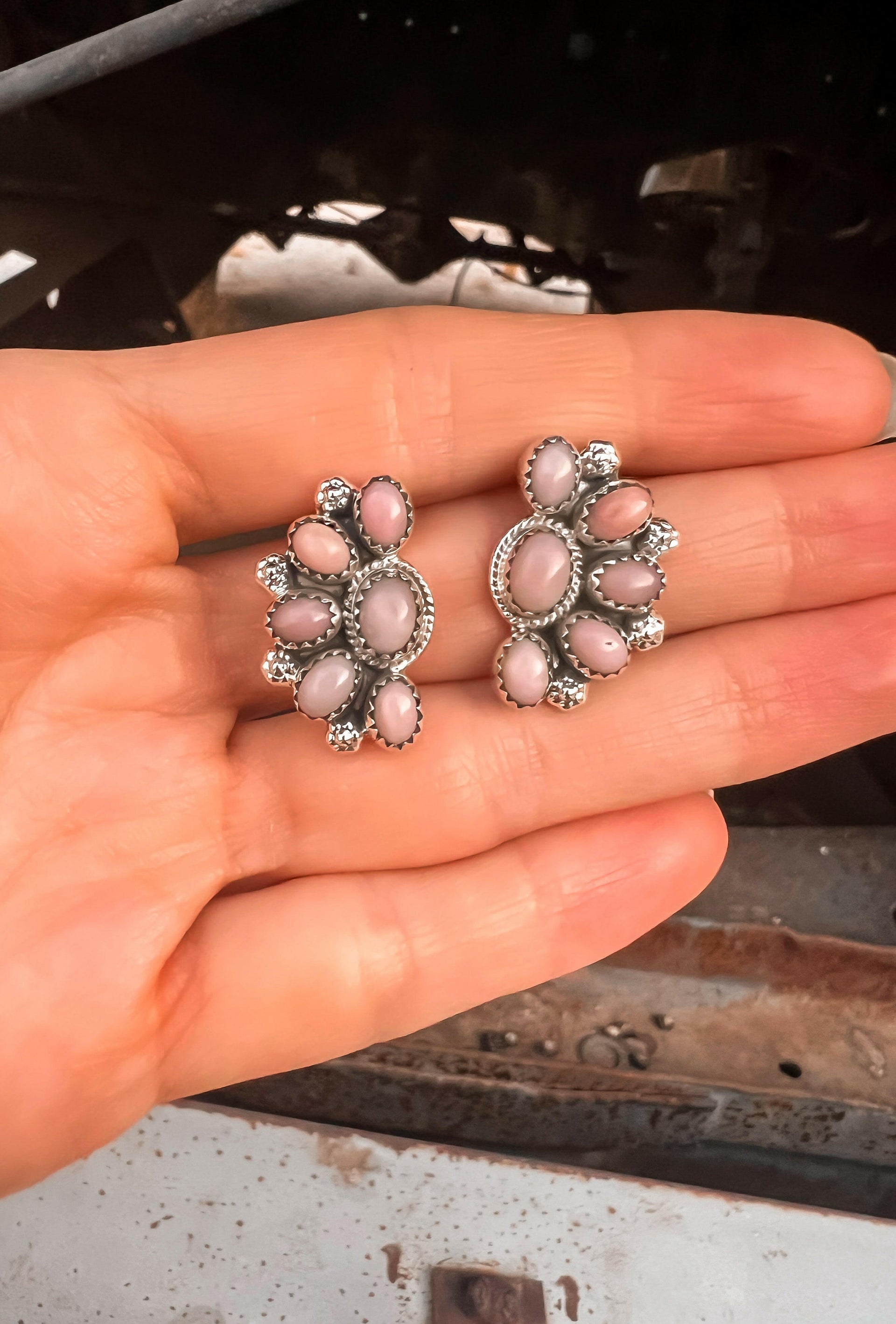 Cute Little Half Cluster Blossom Earrings-Stud Earrings-Krush Kandy, Women's Online Fashion Boutique Located in Phoenix, Arizona (Scottsdale Area)