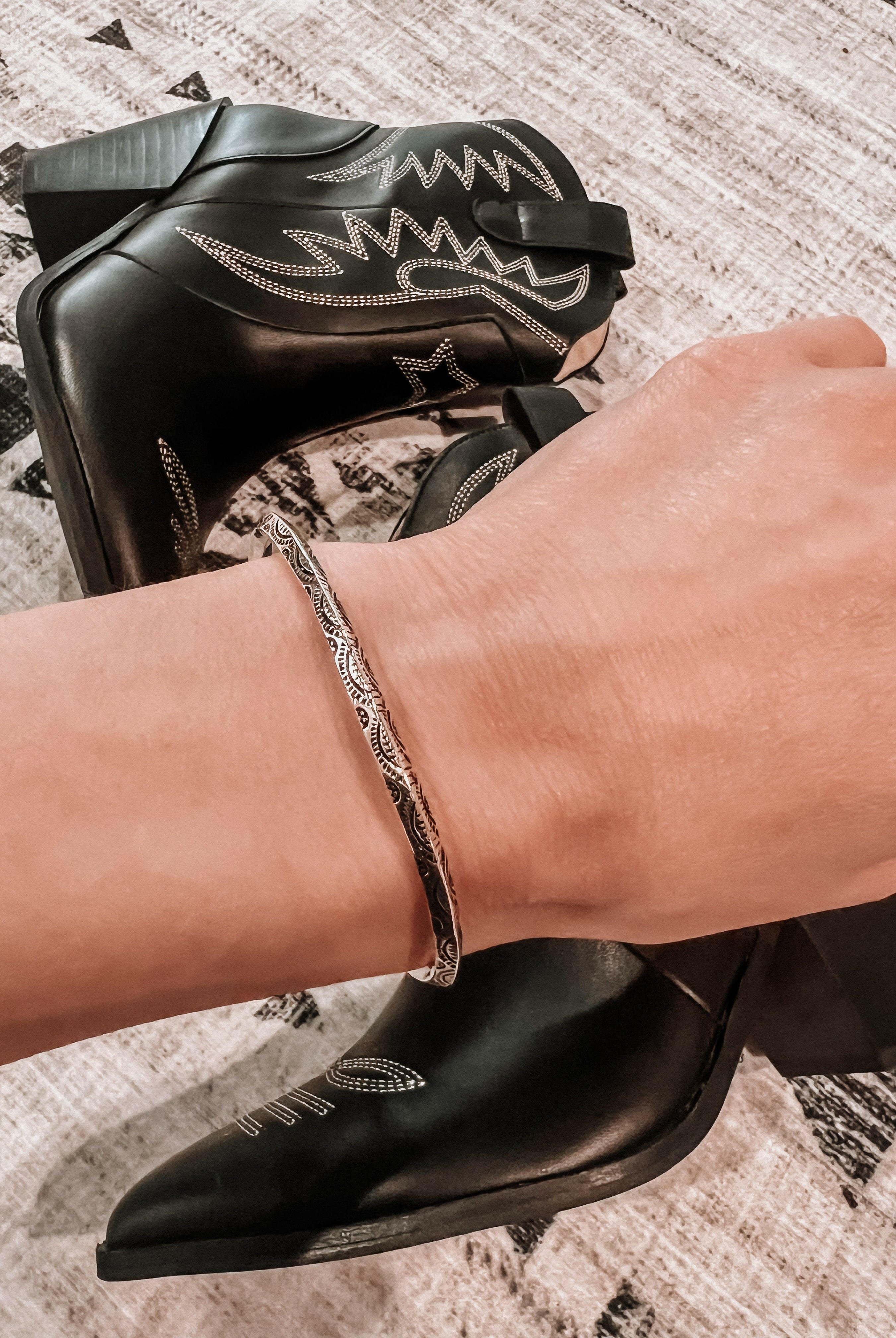 Krush Kandy Original Detailed Sterling Silver Cuff-Bangle Bracelets-Krush Kandy, Women's Online Fashion Boutique Located in Phoenix, Arizona (Scottsdale Area)