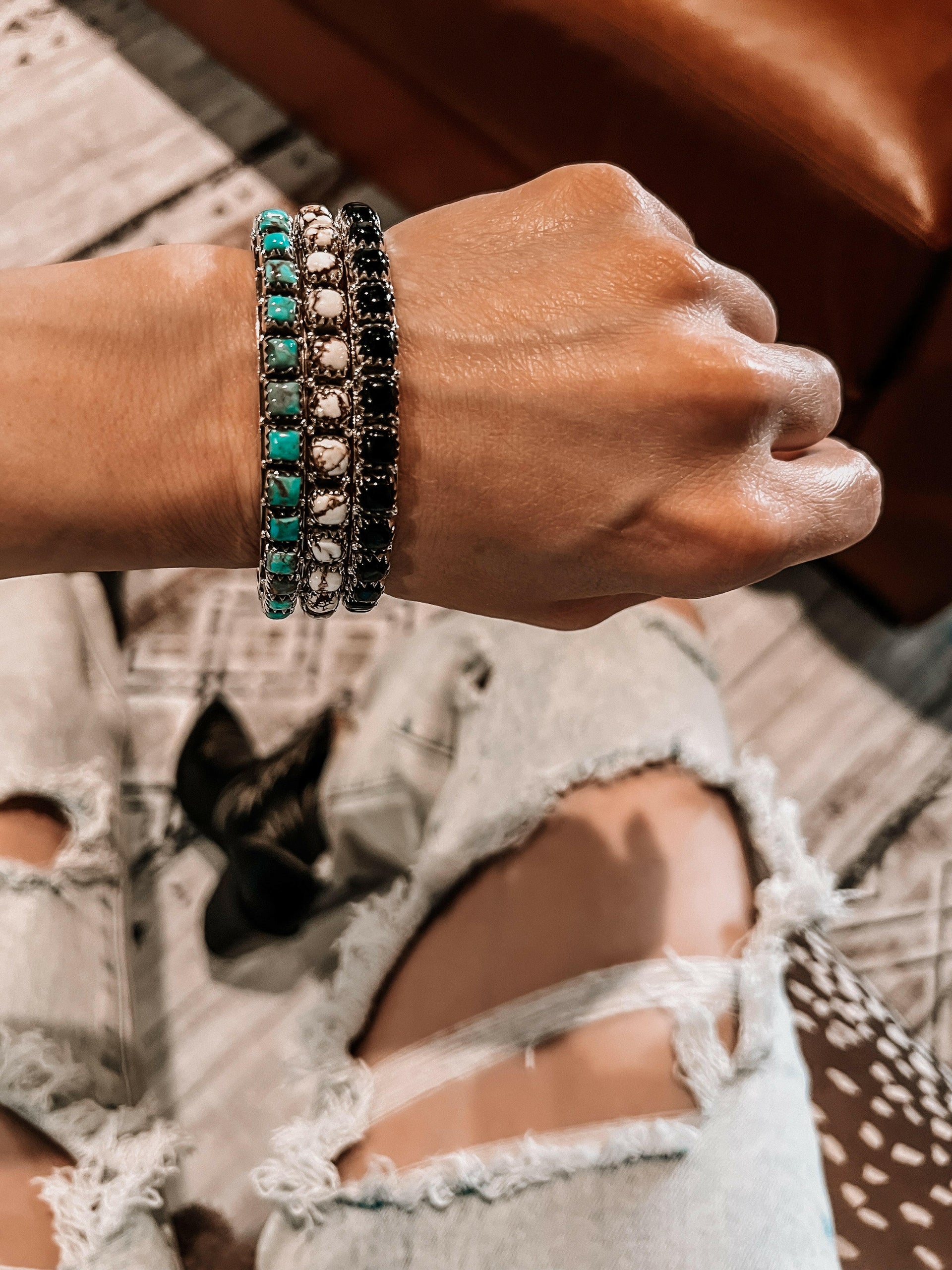 Kristyn's Highly Requested Stone Bangle MADE TO ORDER-Bangle Bracelets-Krush Kandy, Women's Online Fashion Boutique Located in Phoenix, Arizona (Scottsdale Area)