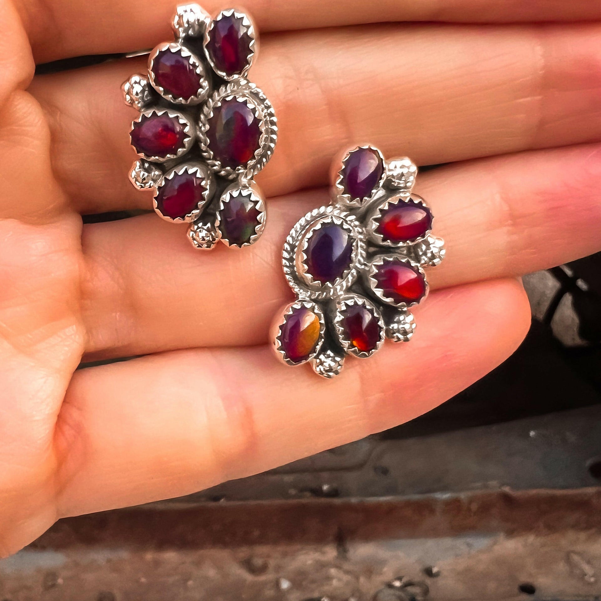 Cute Little Half Cluster Blossom Earrings-Stud Earrings-Krush Kandy, Women's Online Fashion Boutique Located in Phoenix, Arizona (Scottsdale Area)