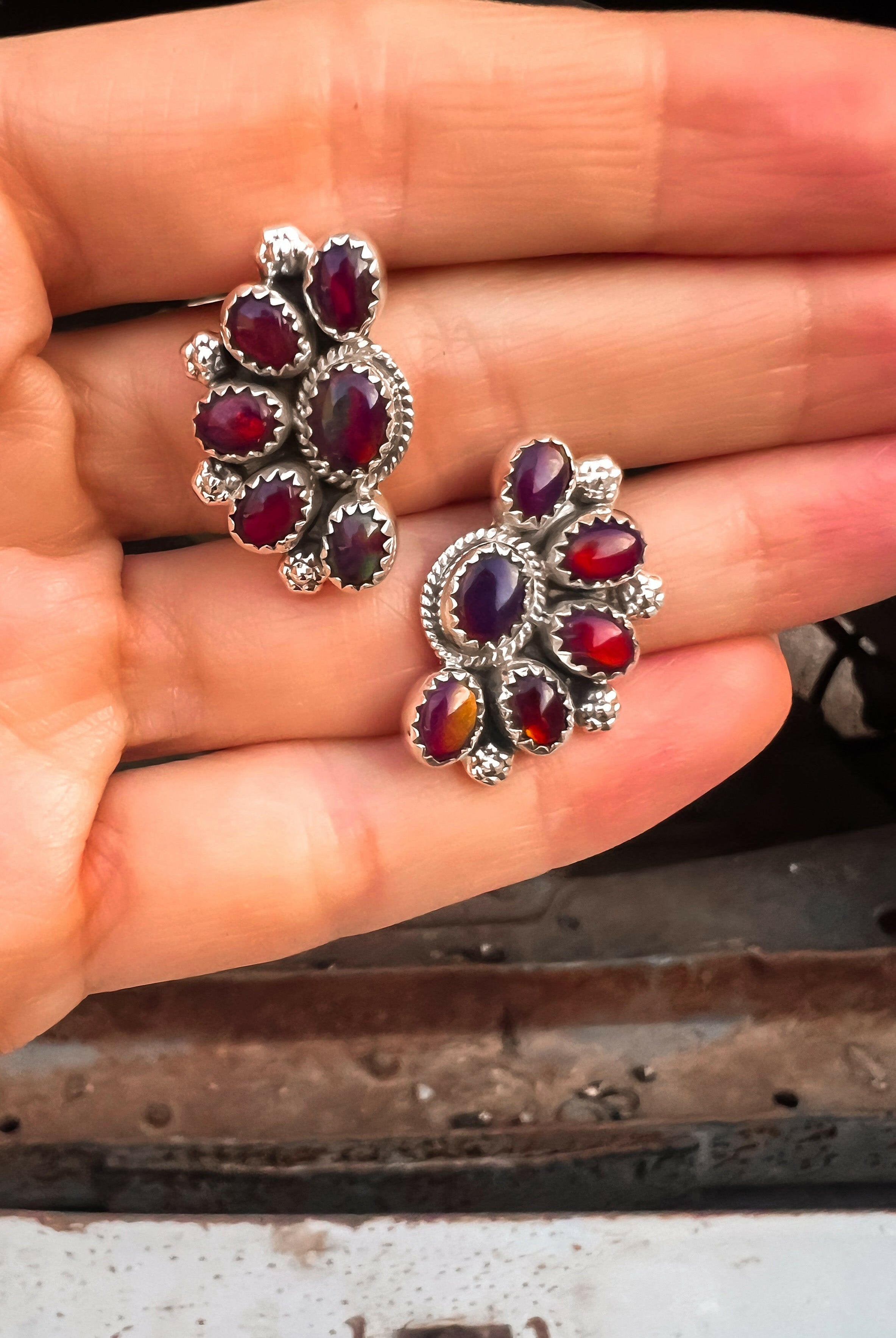 Cute Little Half Cluster Blossom Earrings-Stud Earrings-Krush Kandy, Women's Online Fashion Boutique Located in Phoenix, Arizona (Scottsdale Area)