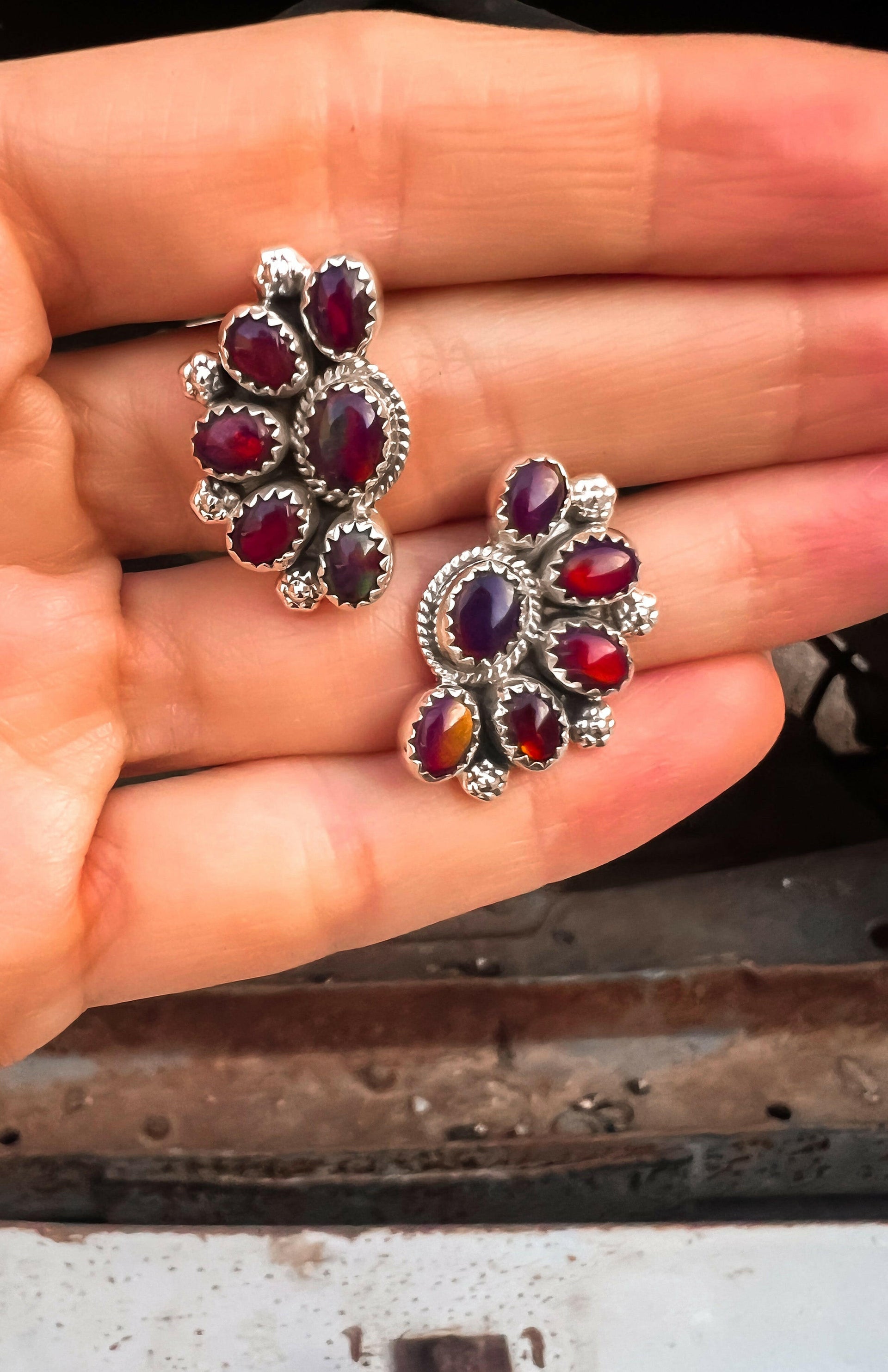 Cute Little Half Cluster Blossom Earrings-Stud Earrings-Krush Kandy, Women's Online Fashion Boutique Located in Phoenix, Arizona (Scottsdale Area)