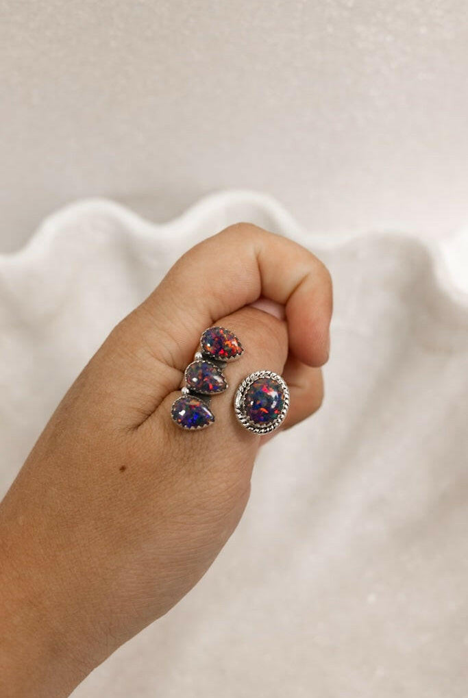 The Cutest Baby Opal Cluster Ring-Rings-Krush Kandy, Women's Online Fashion Boutique Located in Phoenix, Arizona (Scottsdale Area)