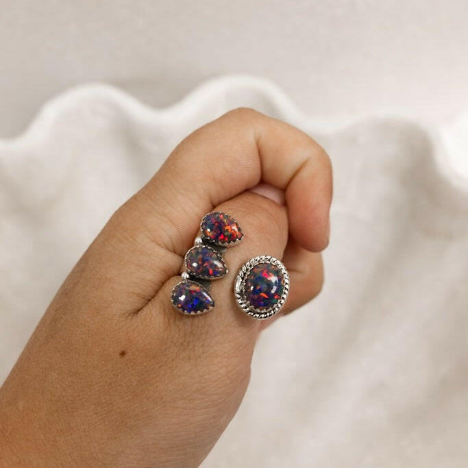 The Cutest Baby Opal Cluster Ring-Rings-Krush Kandy, Women's Online Fashion Boutique Located in Phoenix, Arizona (Scottsdale Area)