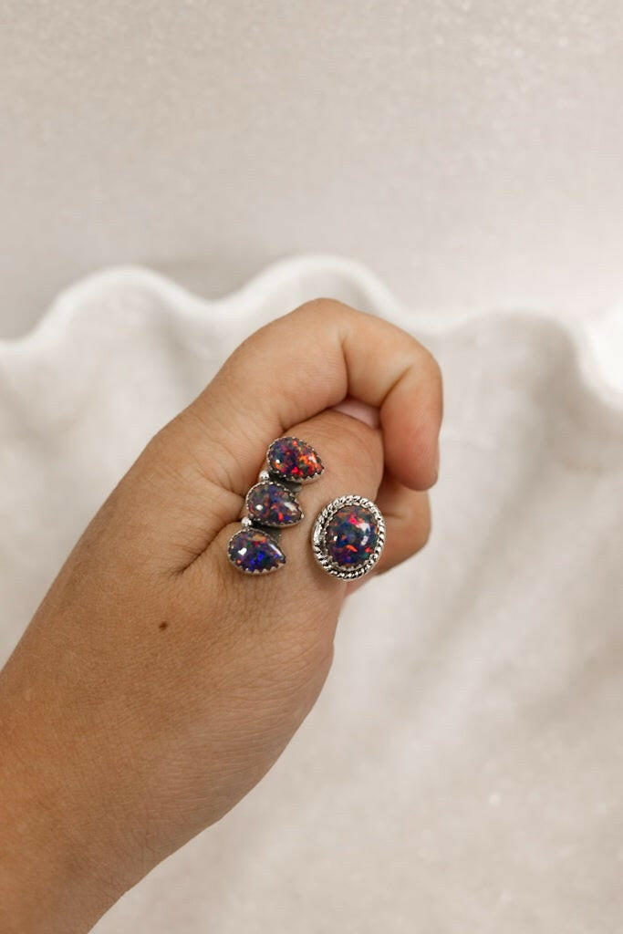 The Cutest Baby Opal Cluster Ring-Rings-Krush Kandy, Women's Online Fashion Boutique Located in Phoenix, Arizona (Scottsdale Area)