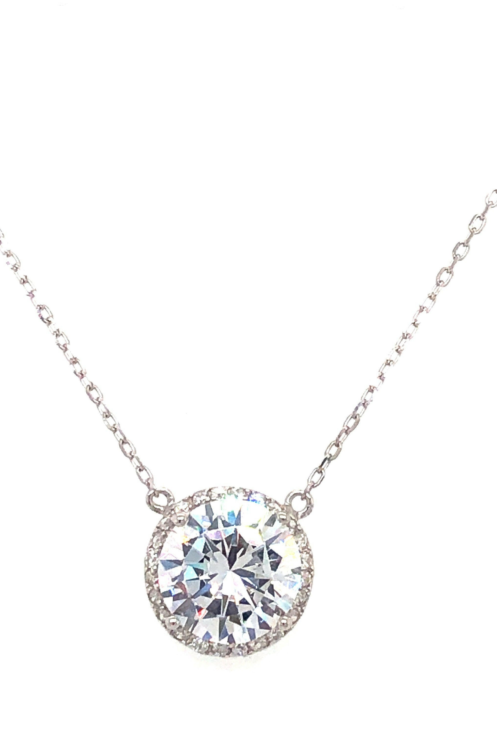 Large Round Circle Cut Sterling Silver Necklace-Necklaces-Krush Kandy, Women's Online Fashion Boutique Located in Phoenix, Arizona (Scottsdale Area)