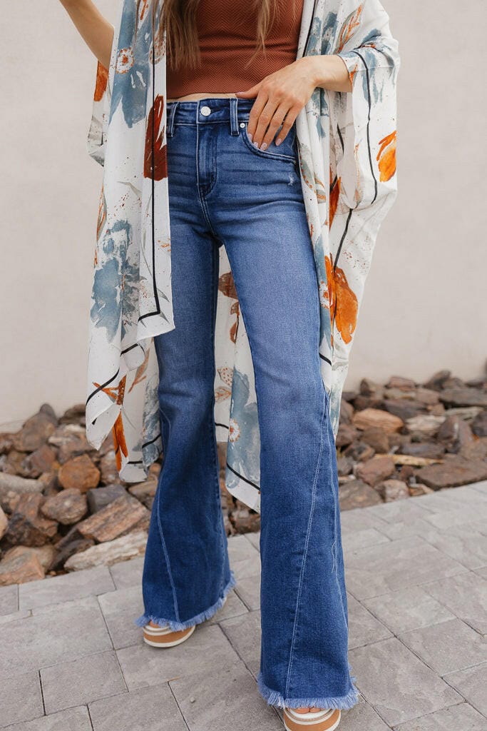 Sunset Stroll Kancan Mid-Rise Flare Jeans-Denim-Krush Kandy, Women's Online Fashion Boutique Located in Phoenix, Arizona (Scottsdale Area)