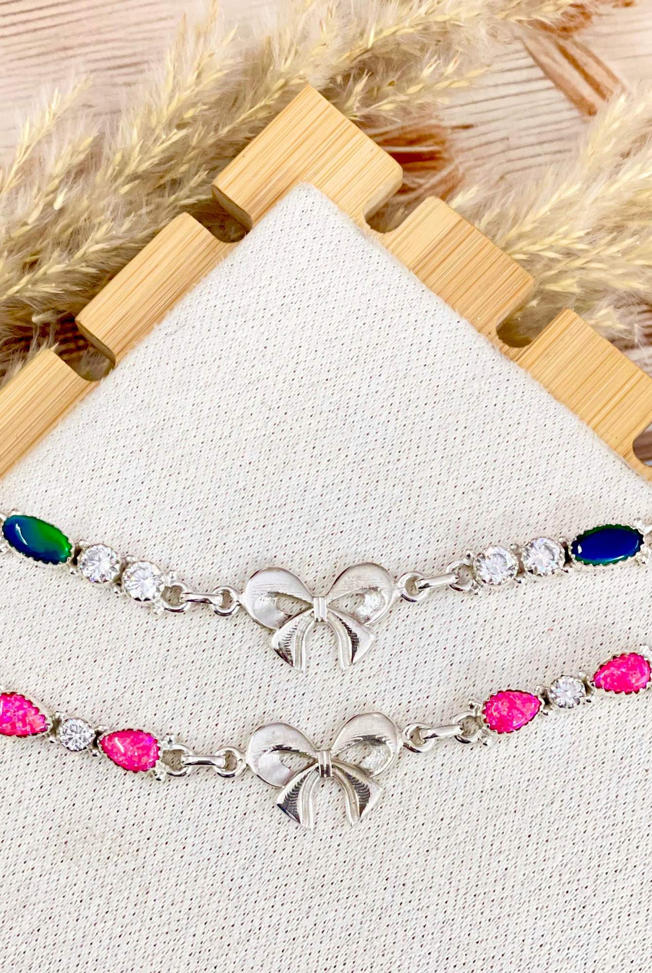 Multi Stone Bow Bracelet-Bracelets-Krush Kandy, Women's Online Fashion Boutique Located in Phoenix, Arizona (Scottsdale Area)