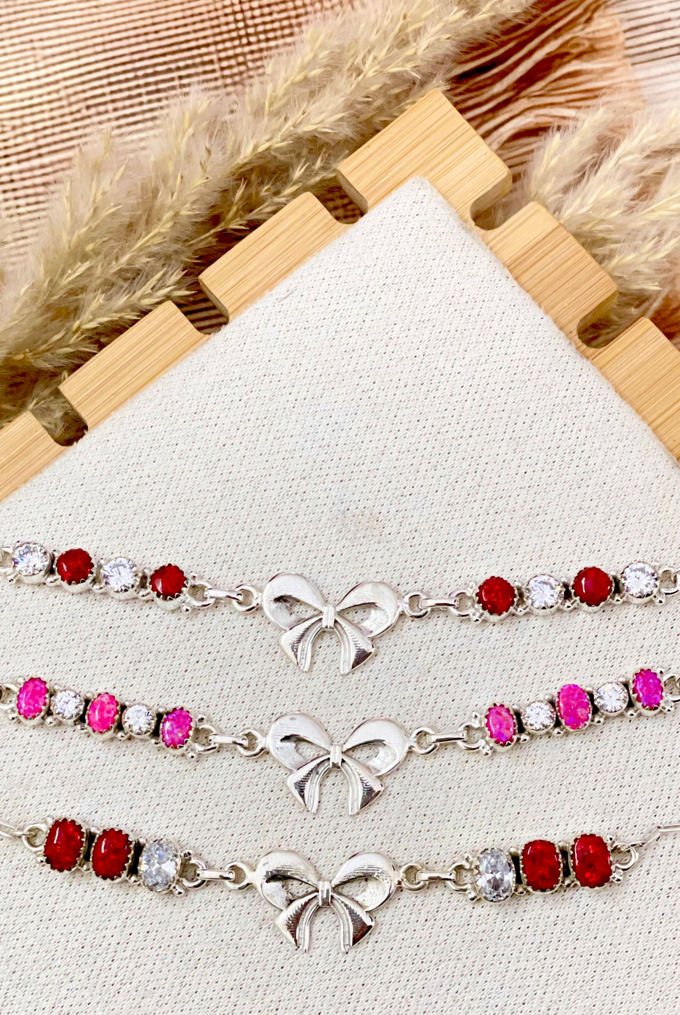 Klassic Stones & Sterling Bow Bracelet-Bracelets-Krush Kandy, Women's Online Fashion Boutique Located in Phoenix, Arizona (Scottsdale Area)