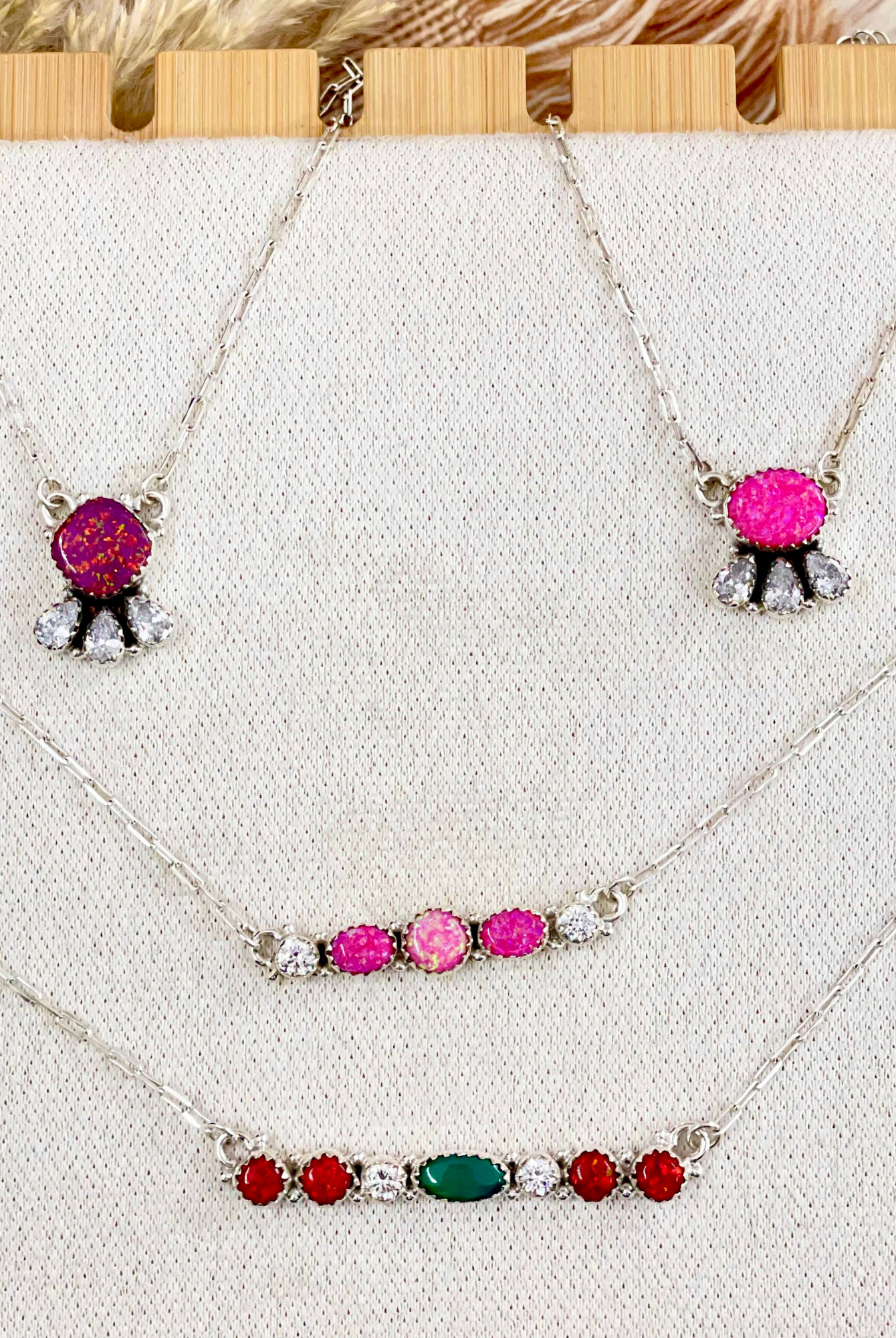 Multi Opal & Crystal Necklaces-Necklaces-Krush Kandy, Women's Online Fashion Boutique Located in Phoenix, Arizona (Scottsdale Area)
