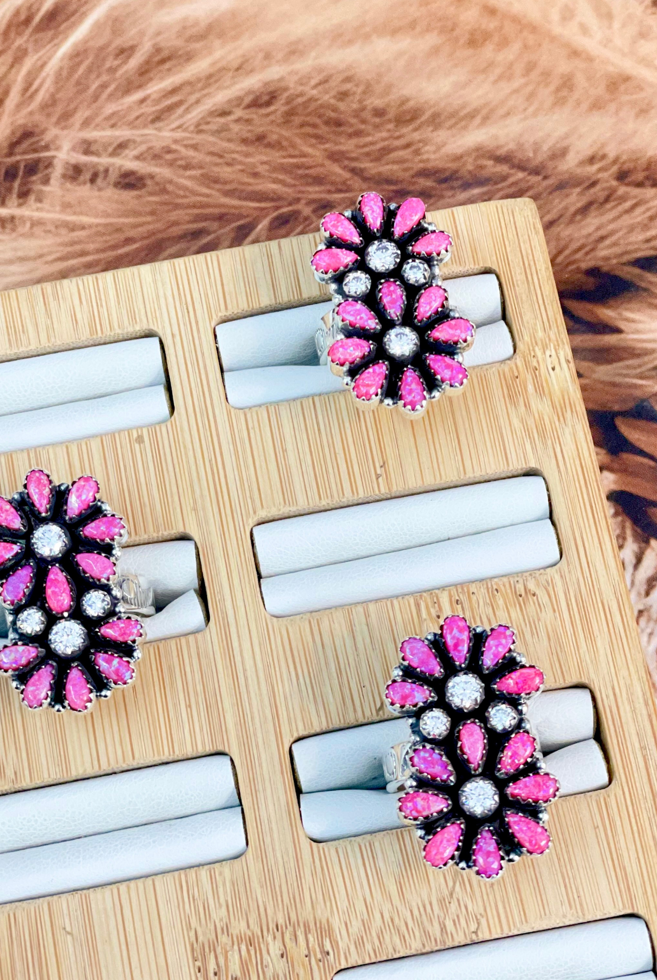 Radiant Dreamer Neon Pink Opal Clusters-Ring Sizers-Krush Kandy, Women's Online Fashion Boutique Located in Phoenix, Arizona (Scottsdale Area)