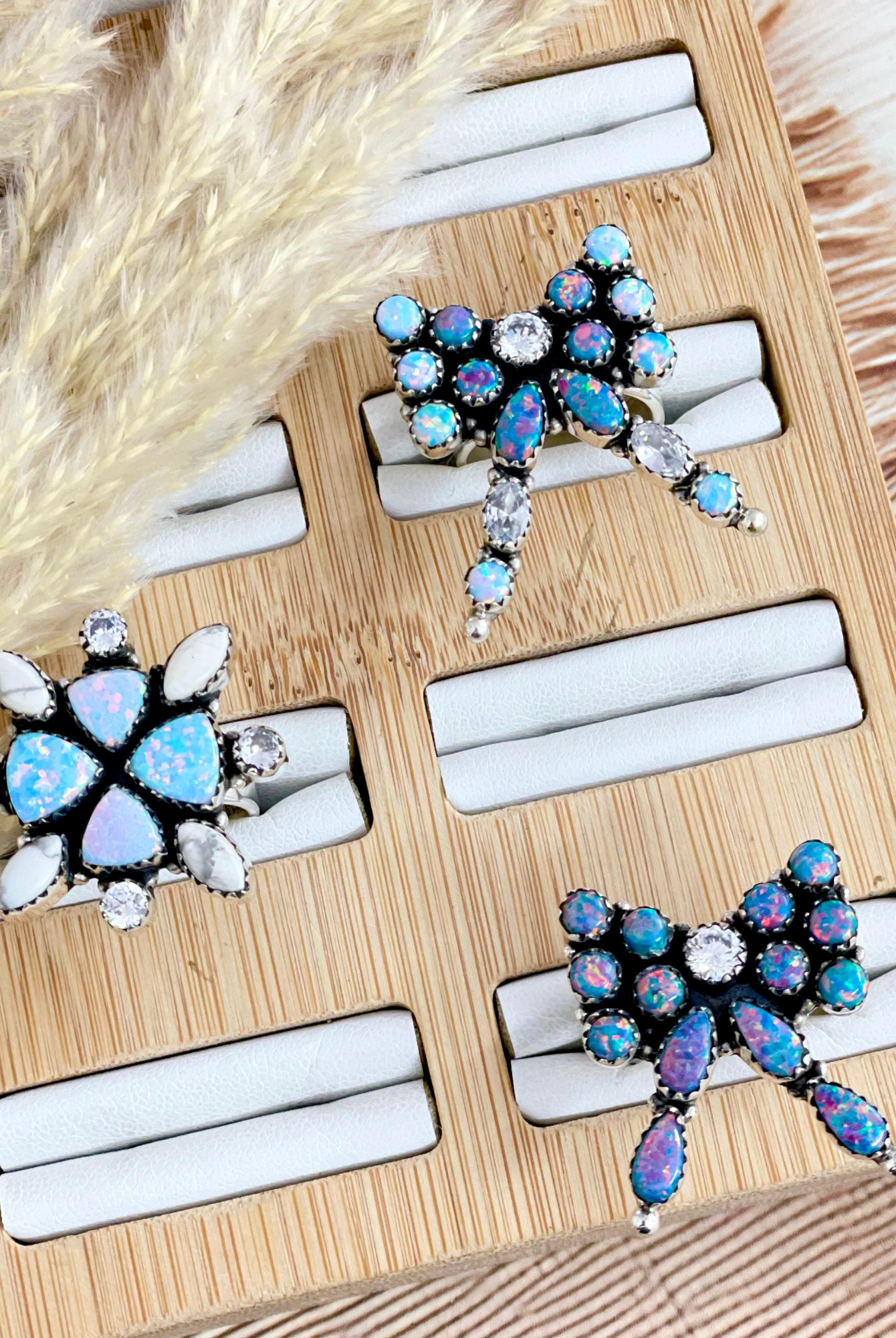 Opal Cascade Sterling Silver Stone Rings-Ring Sizers-Krush Kandy, Women's Online Fashion Boutique Located in Phoenix, Arizona (Scottsdale Area)