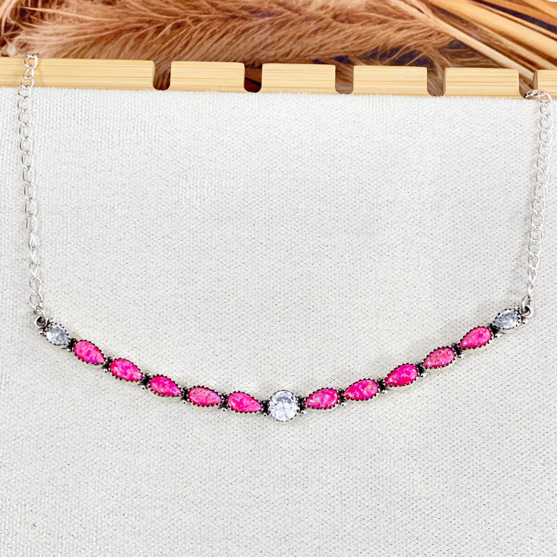 Opal & Stone Statement Necklace-Necklaces-Krush Kandy, Women's Online Fashion Boutique Located in Phoenix, Arizona (Scottsdale Area)