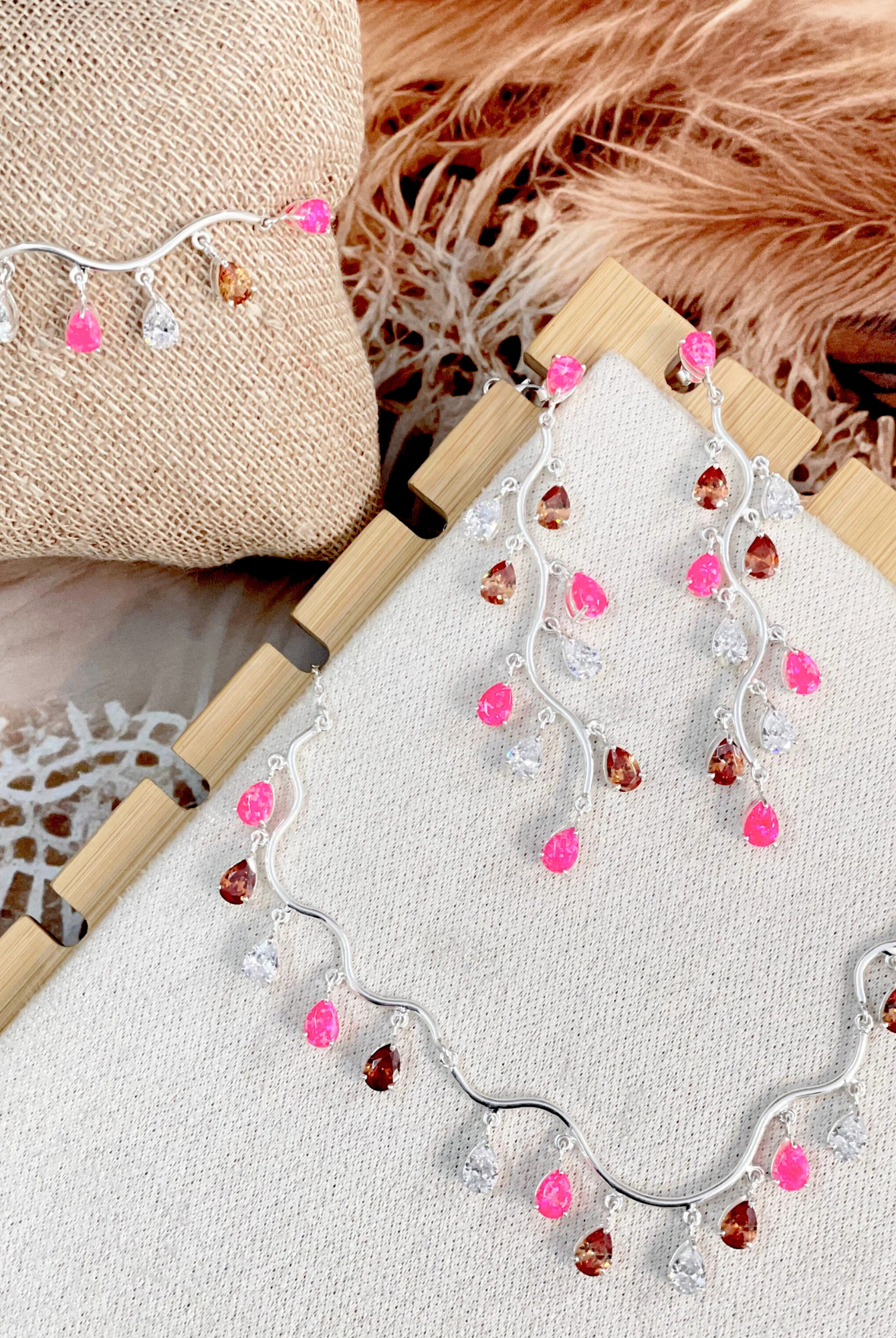 Solstice Serenade Sterling Silver & Stone Set-Necklaces-Krush Kandy, Women's Online Fashion Boutique Located in Phoenix, Arizona (Scottsdale Area)