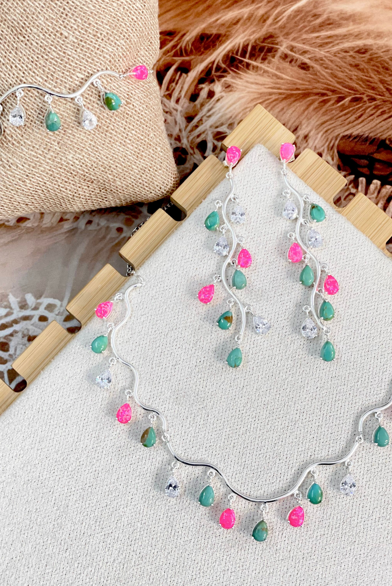 Solstice Serenade Sterling Silver & Stone Set-Necklaces-Krush Kandy, Women's Online Fashion Boutique Located in Phoenix, Arizona (Scottsdale Area)