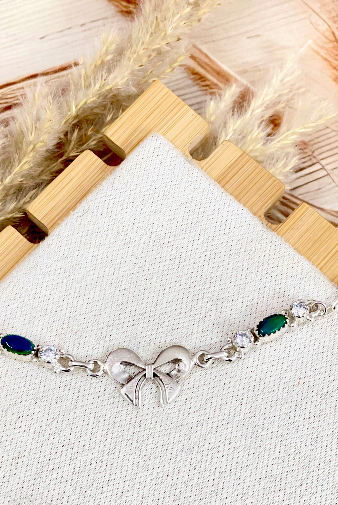 Aurora's Crystal & Bow Bracelet-Bracelets-Krush Kandy, Women's Online Fashion Boutique Located in Phoenix, Arizona (Scottsdale Area)