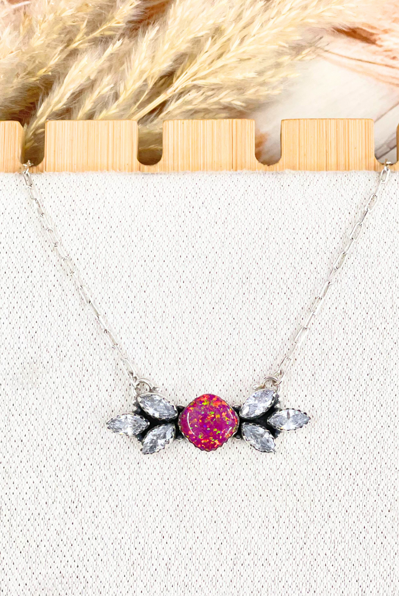 In The Spirit Crystal & Stone Sterling Silver Necklace-Chain Necklaces-Krush Kandy, Women's Online Fashion Boutique Located in Phoenix, Arizona (Scottsdale Area)