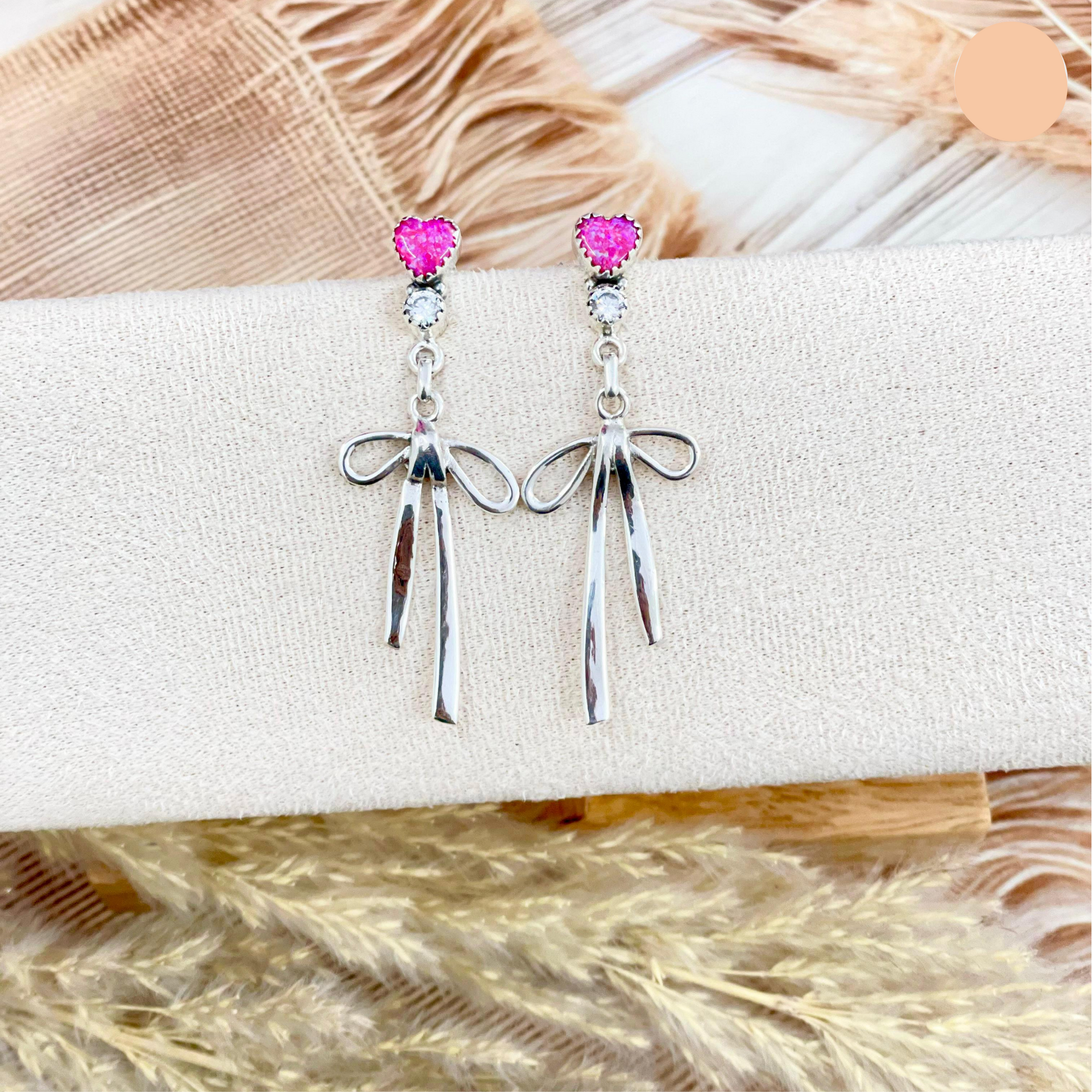 Multi Stone & Bow Sterling Silver Earrings-Stud Earrings-Krush Kandy, Women's Online Fashion Boutique Located in Phoenix, Arizona (Scottsdale Area)