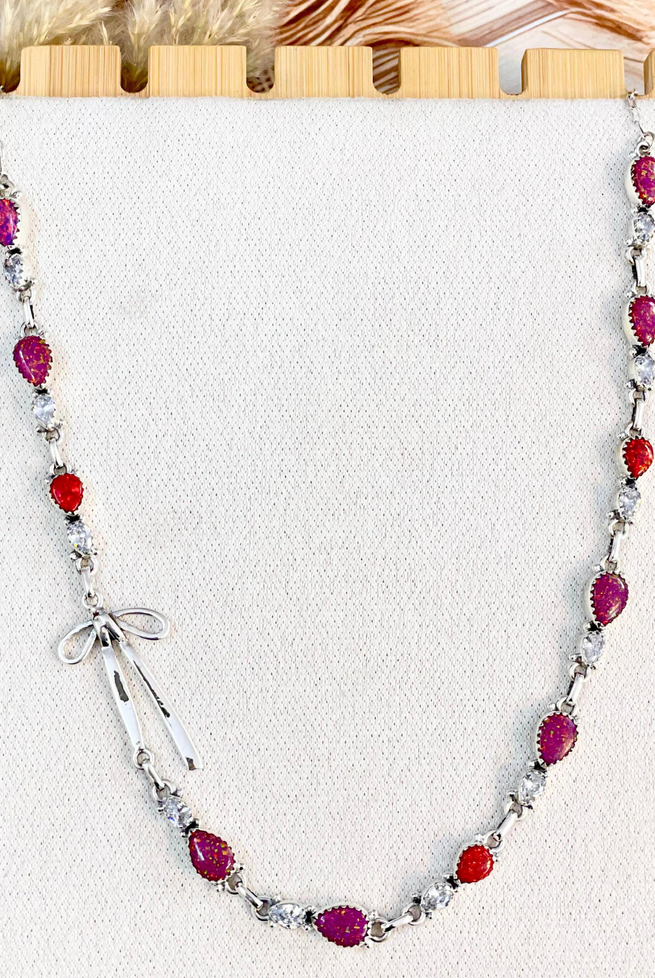 Opal Dreams Bow Necklace-Chain Necklaces-Krush Kandy, Women's Online Fashion Boutique Located in Phoenix, Arizona (Scottsdale Area)