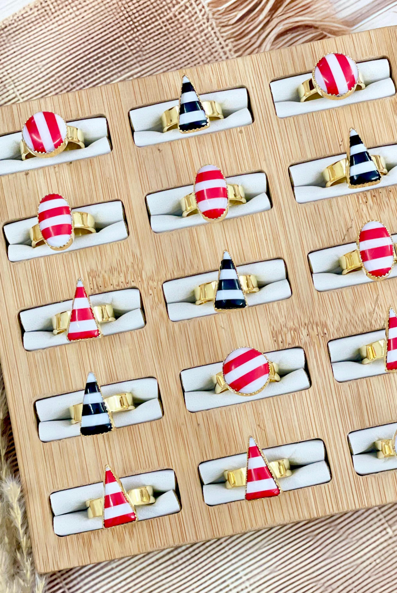 Krush Kandy Gold Stripe Sterling Silver Slab Rings-Ring Sizers-Krush Kandy, Women's Online Fashion Boutique Located in Phoenix, Arizona (Scottsdale Area)