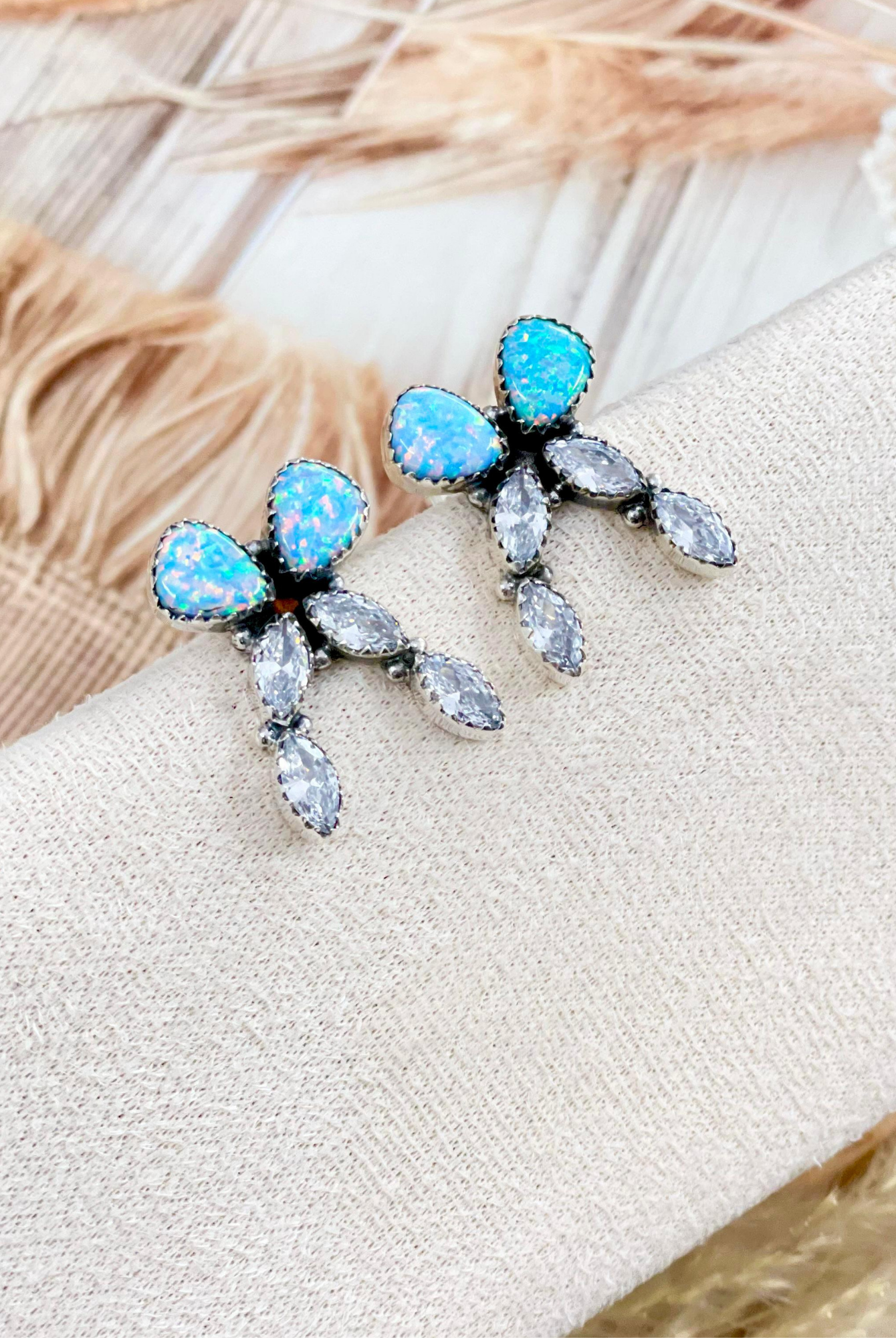 Multi Stone & Crystal Bow Sterling Earrings-Stud Earrings-Krush Kandy, Women's Online Fashion Boutique Located in Phoenix, Arizona (Scottsdale Area)