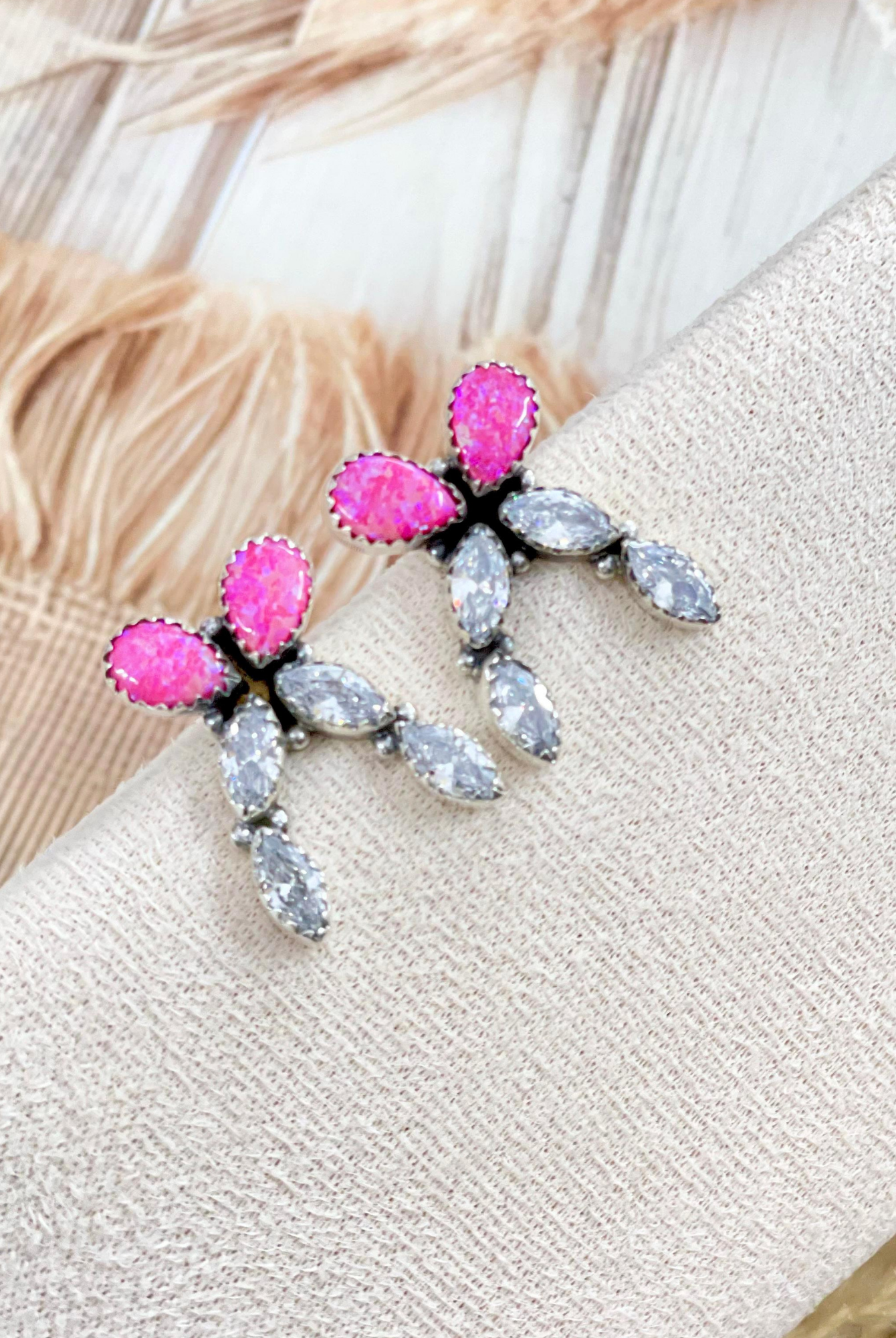 Multi Stone & Crystal Bow Sterling Earrings-Stud Earrings-Krush Kandy, Women's Online Fashion Boutique Located in Phoenix, Arizona (Scottsdale Area)